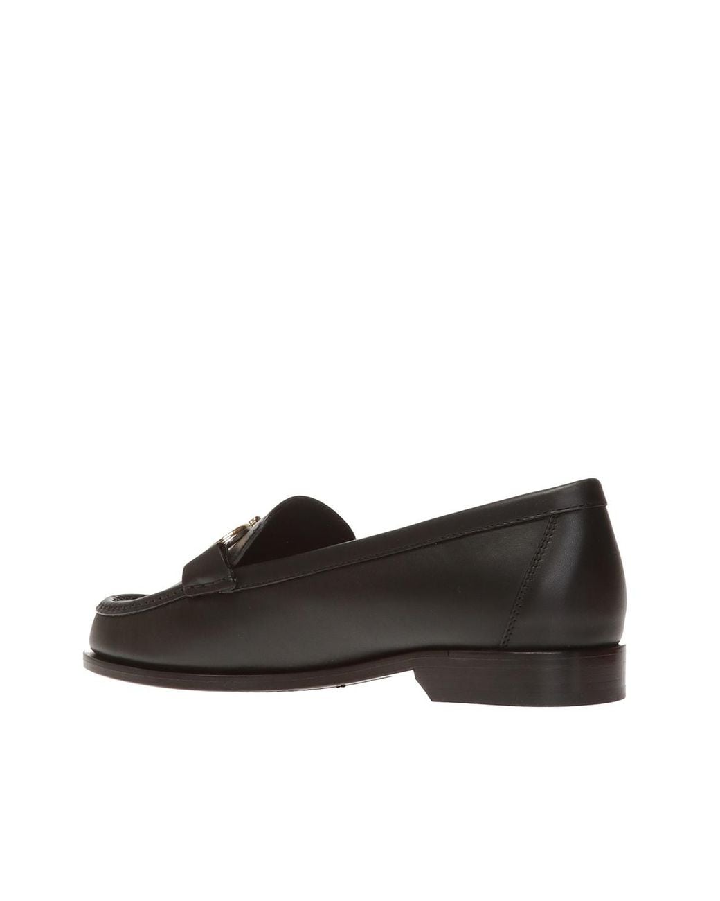 Ferragamo Black Rolo Leather Loafers
