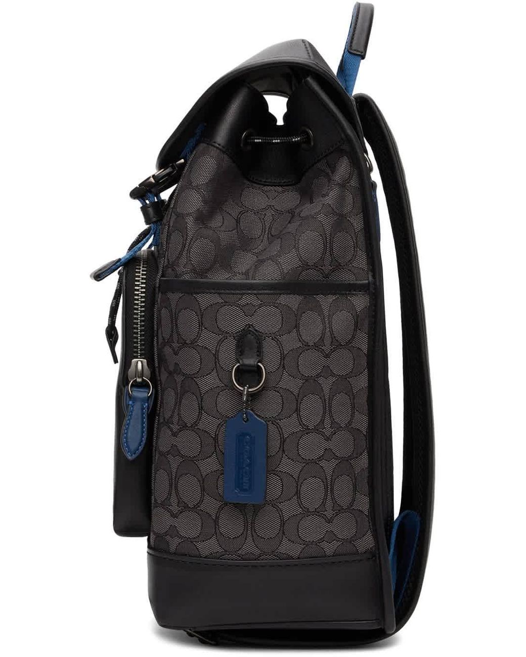 coach backpack signature ebay used COACH Signature Logo Charter Backpack Black Leatherware