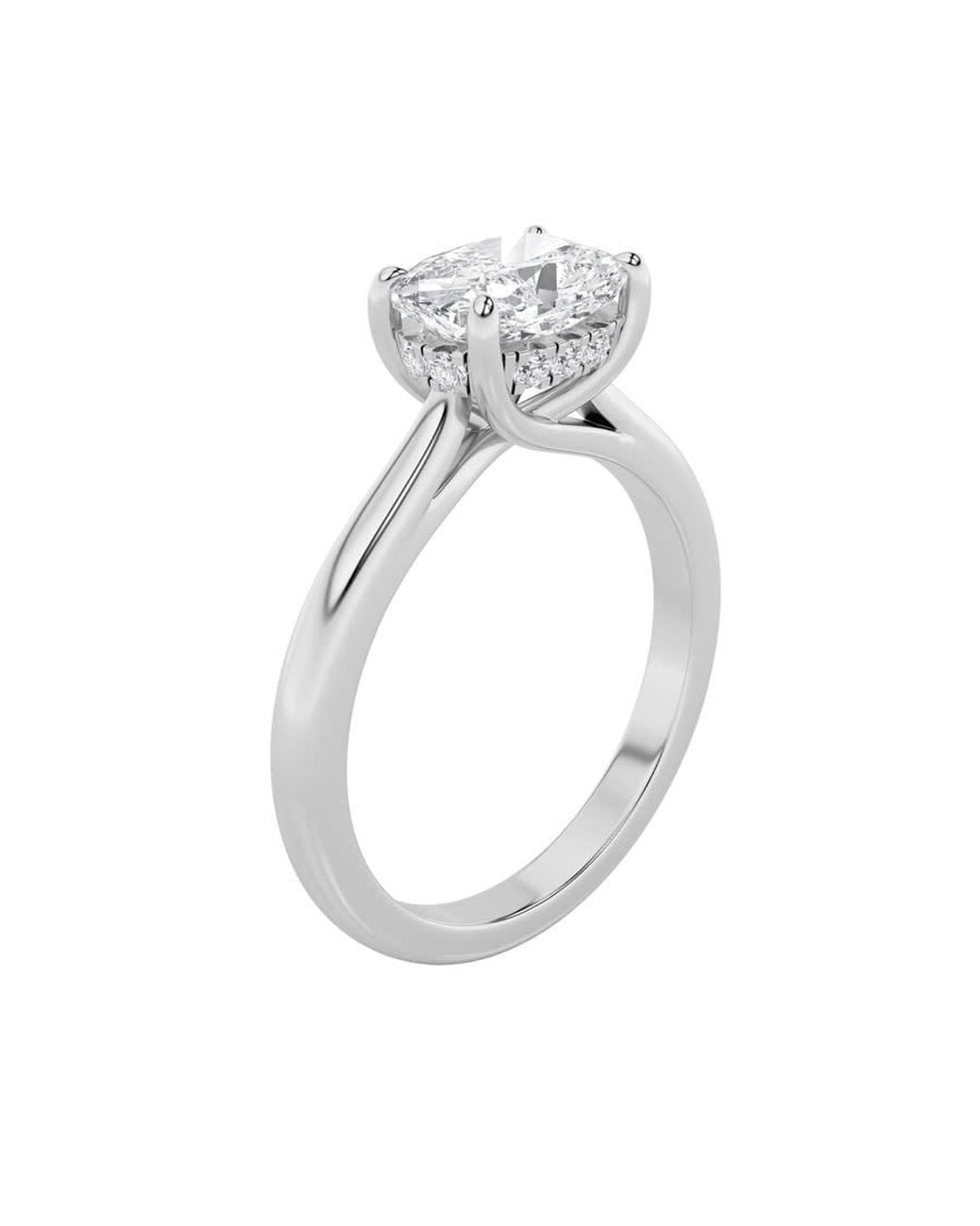 Mure And Co Metallic 1.5Ctw Elongated Cushion Shaped Lab Grown Diamond (F/Vs) East West Solitaire Ring for men