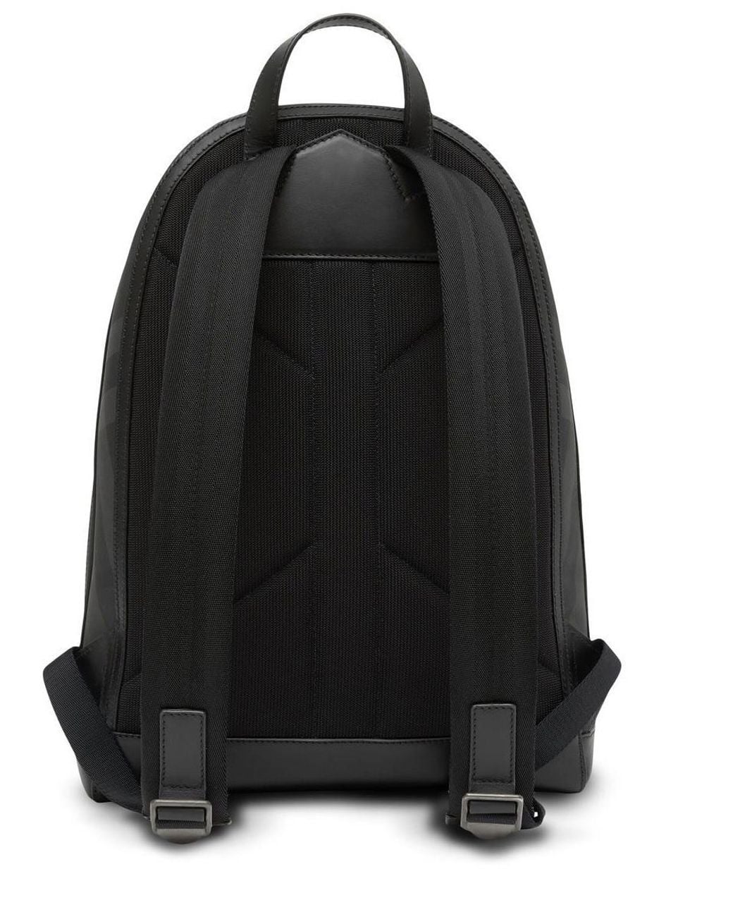 Burberry Black Charcoal Check Small Backpack for men
