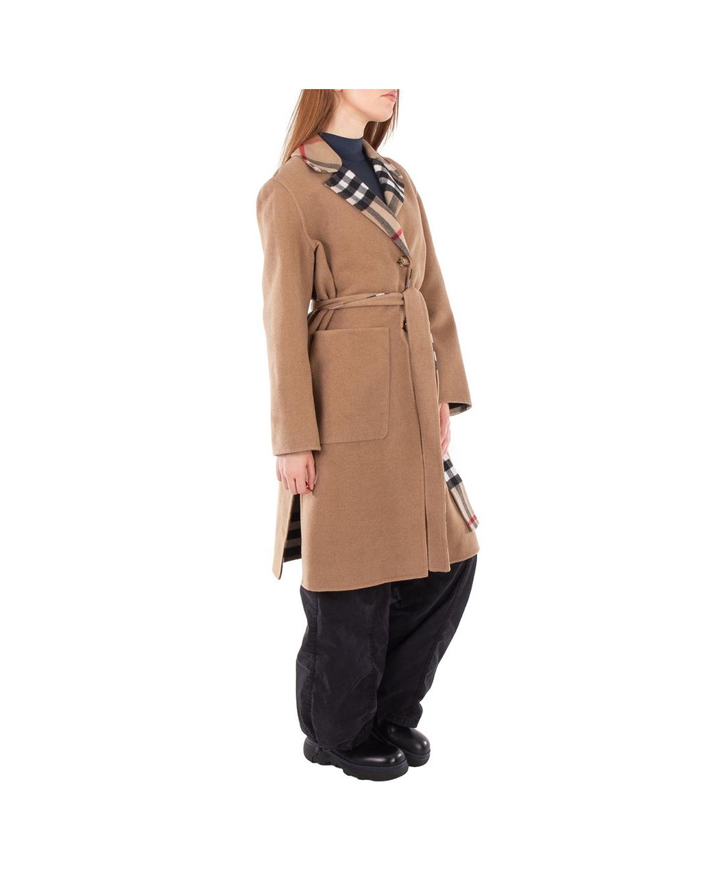 Burberry Natural Reversible Check Wool Coat for men