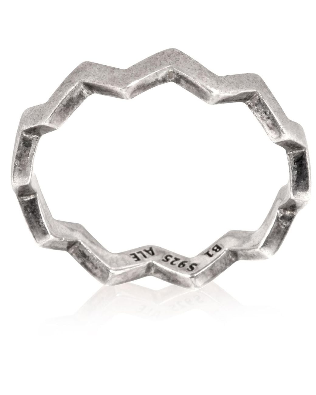 Pandora White Polished Zigzag Ring for men