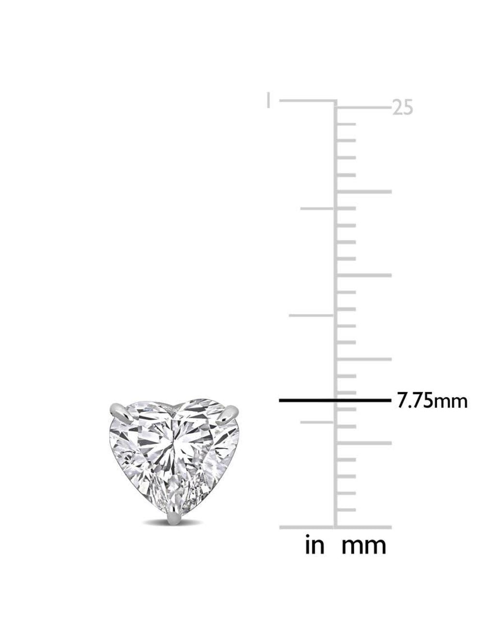 Created Forever Metallic 3 Ct Tw Lab Grown Heart Diamond Tw Stud Earrings 14K F Vs1 (Igi Certified) for men