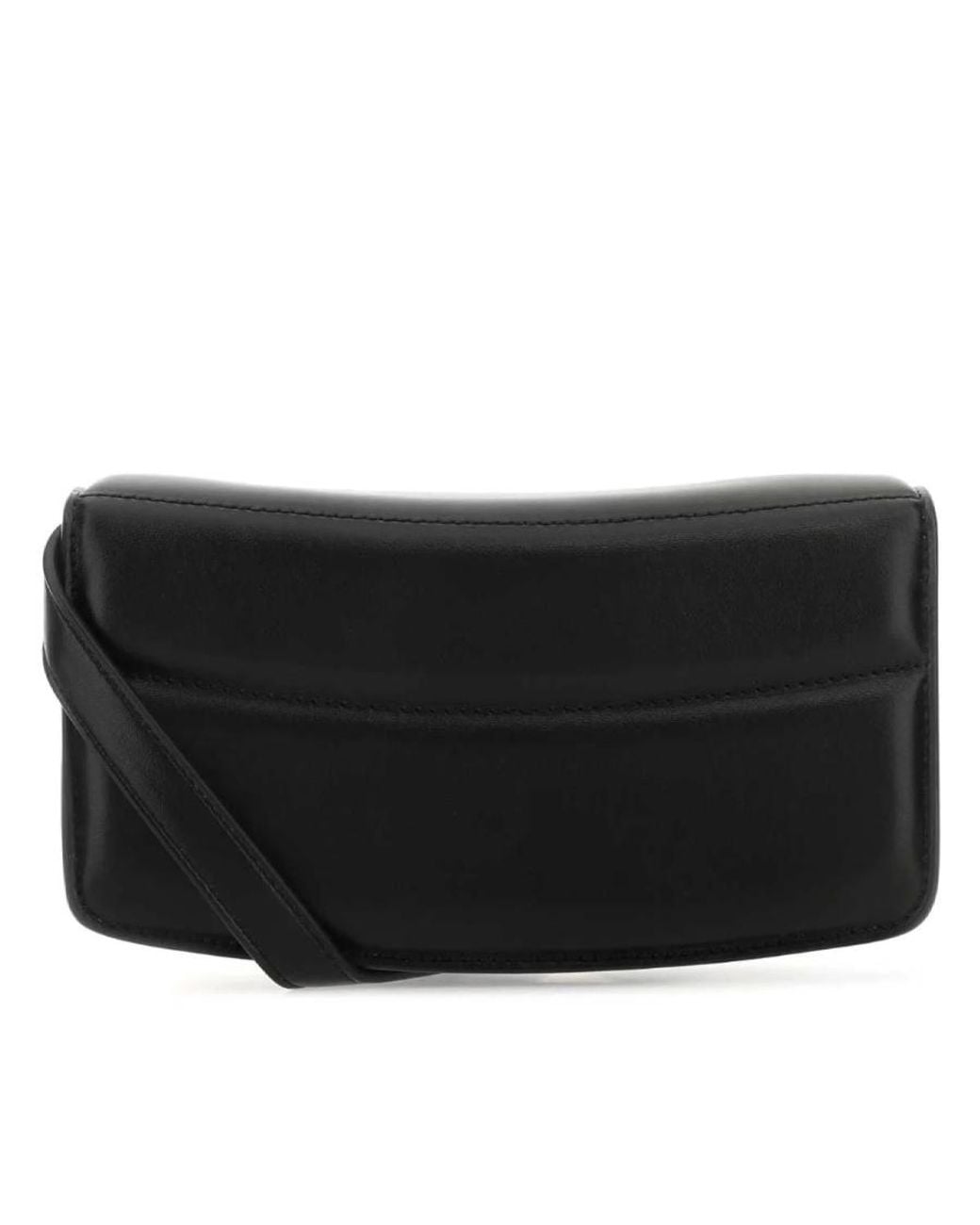 Stella McCartney Black S-Wave Logo Plaque Crossbody Bag