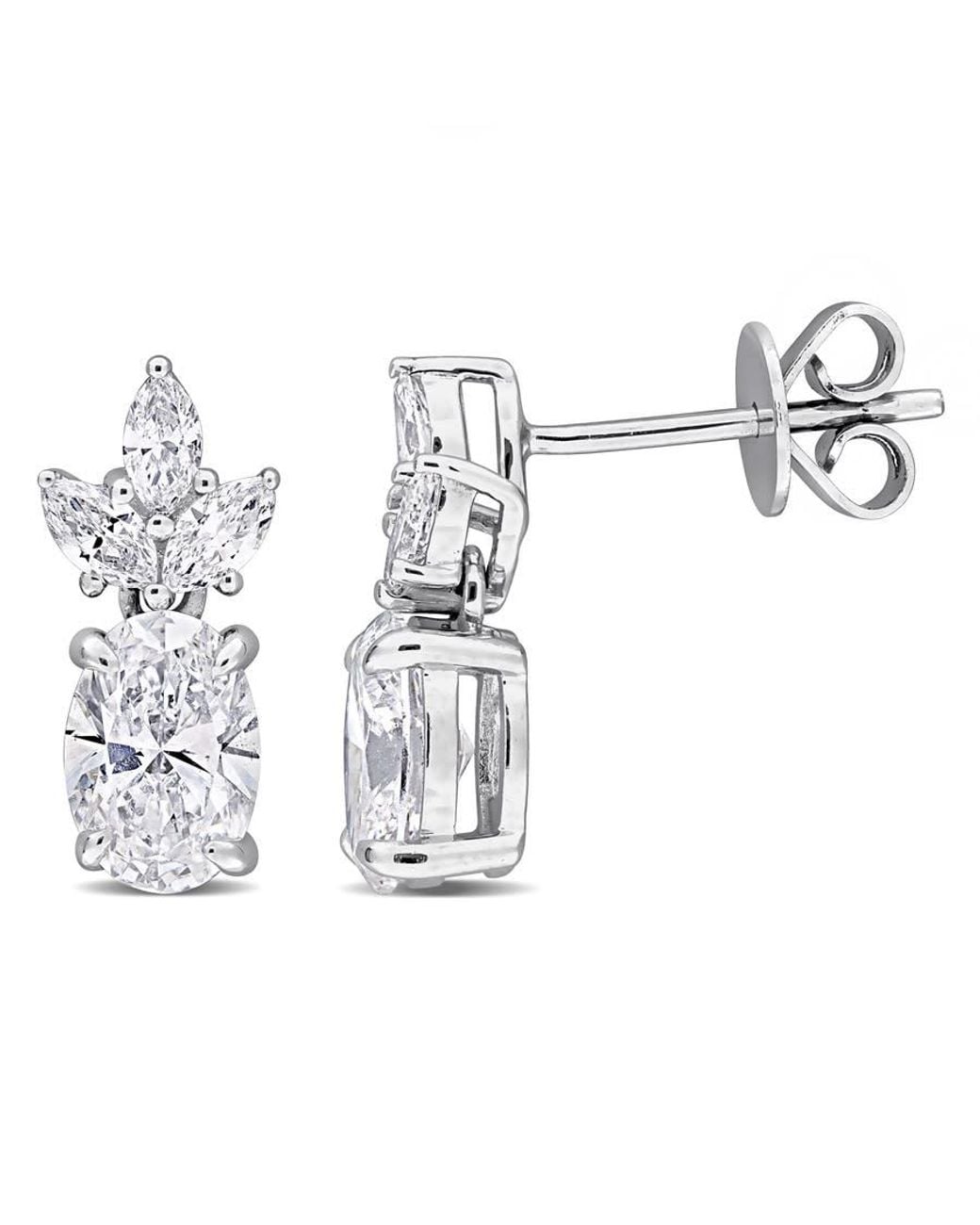 Created Forever White 1 4/5Ct Tw Oval And Marquise-Cut Lab-Grown Diamond Post Earrings for men