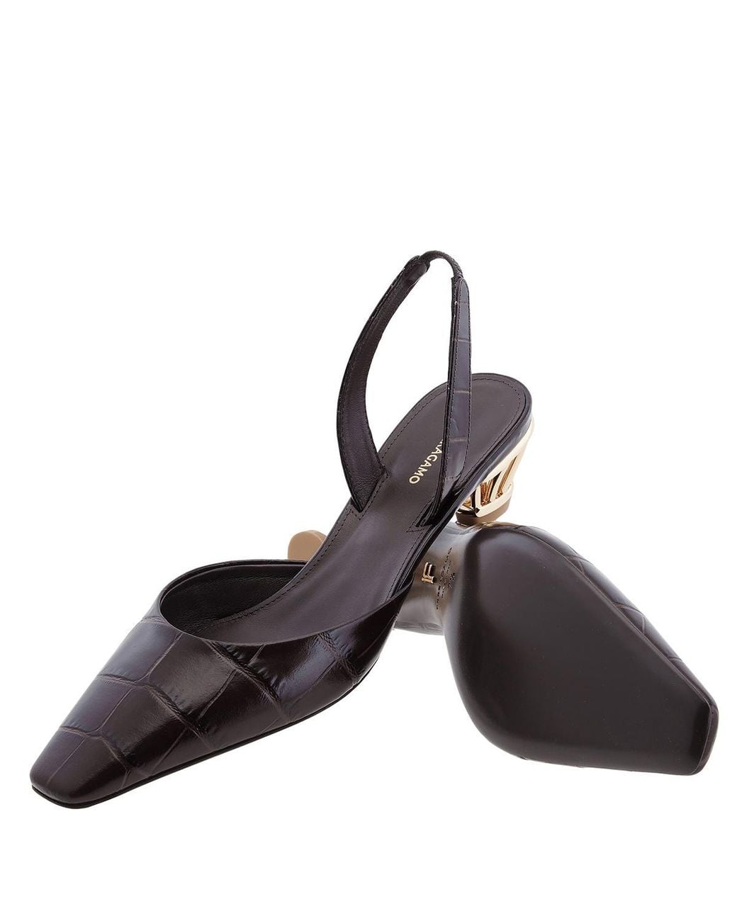 Ferragamo Black Alyssa Runway Cage Heel Pumps
