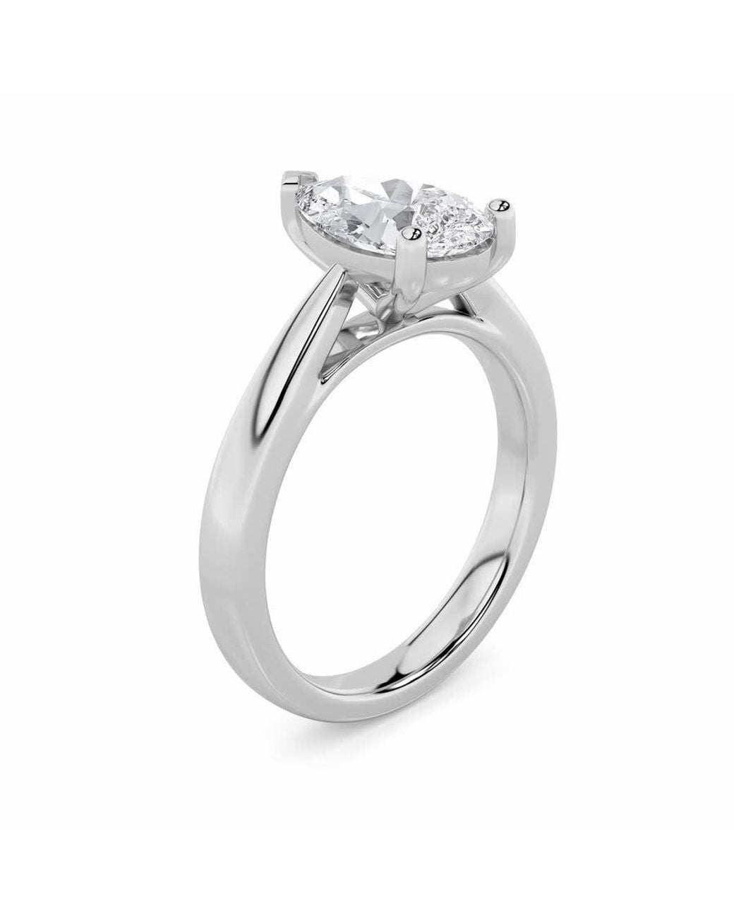 Mure And Co White 2Ctw Pear Shaped Lab Grown Diamond (F/Vs) Classic Shank Solitaire Engagement Ring for men