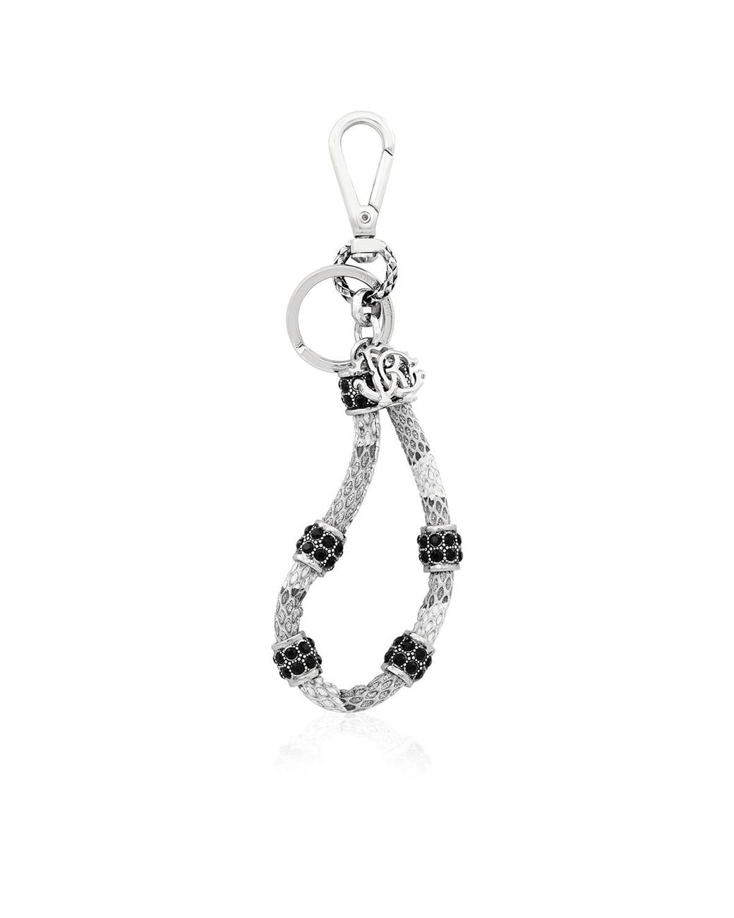 Roberto Cavalli Metallic Ayers Swar Metal Keyring for men