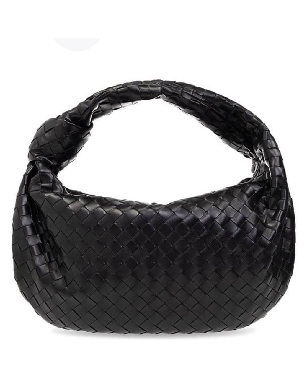 Bottega Veneta Black Intrecciato Lambskin Small Jodie Shoulder Bag for men