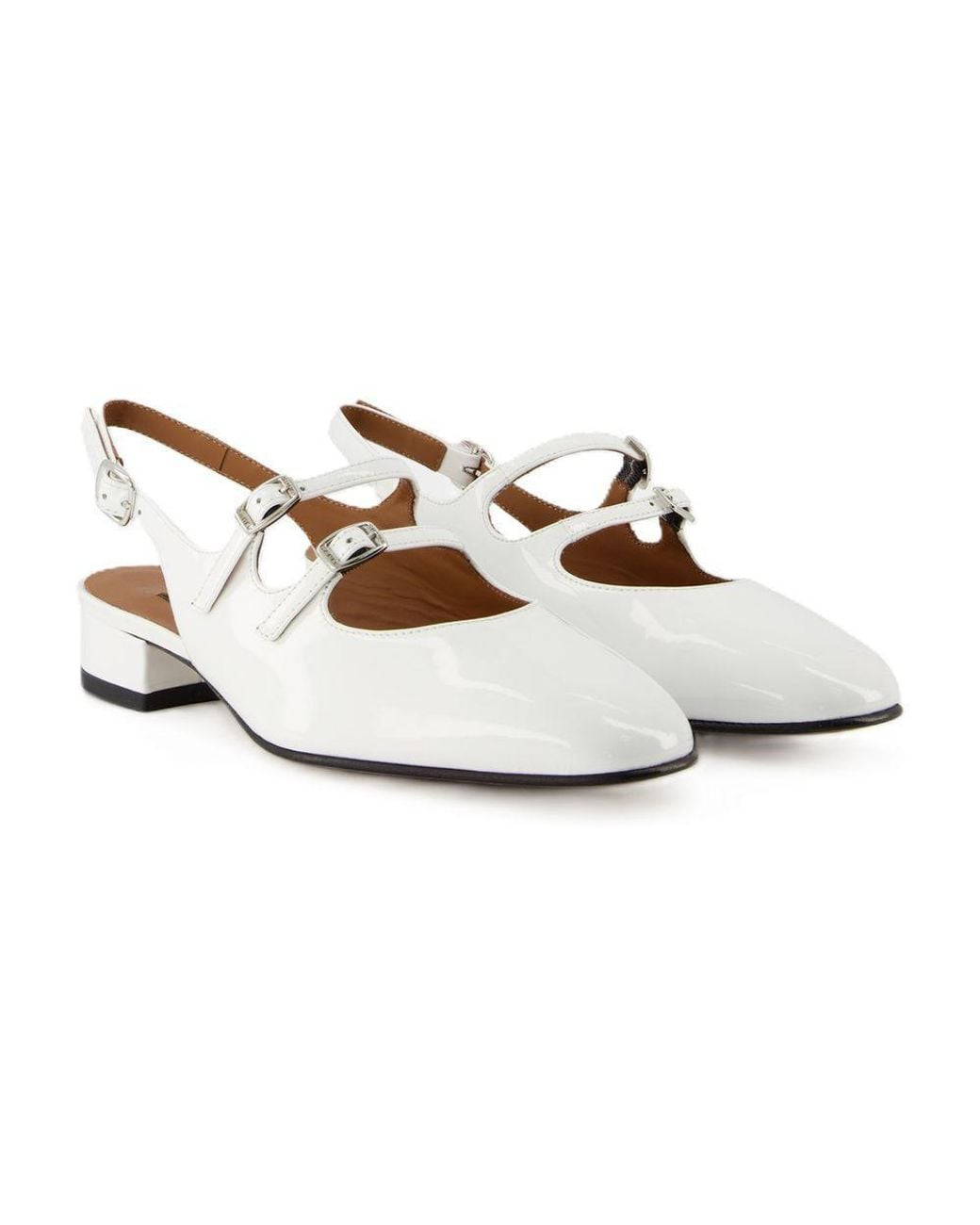CAREL PARIS White Peche 03 Leather Pumps, Brand Size 36.5 (Us