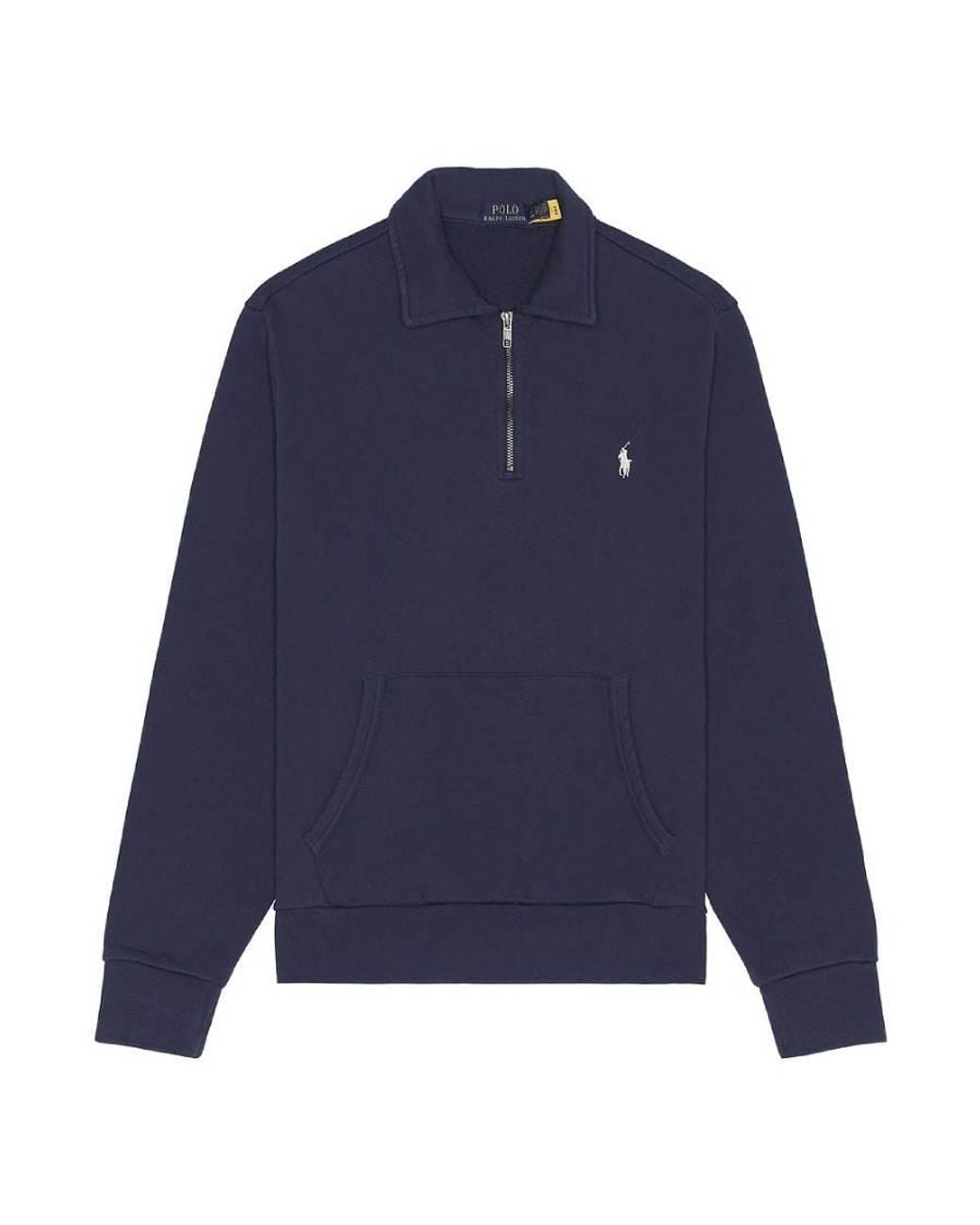 Polo Ralph Lauren Blue Loopback Terry Quarter-Zip Sweatshirt for men