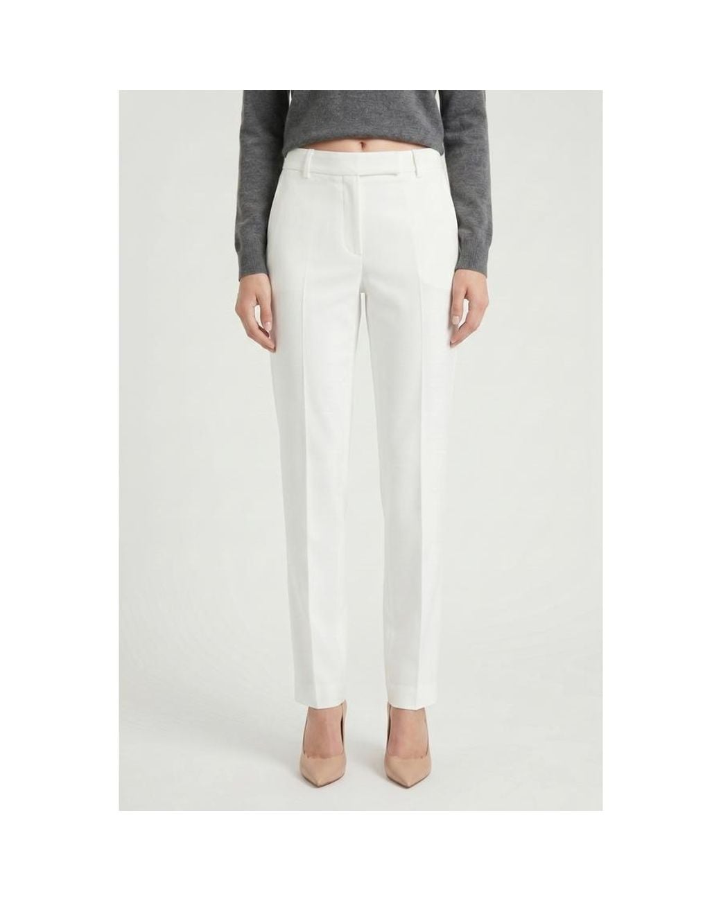 Brunello Cucinelli White Off Tailored Trousers, Brand Size 42 (Us for men