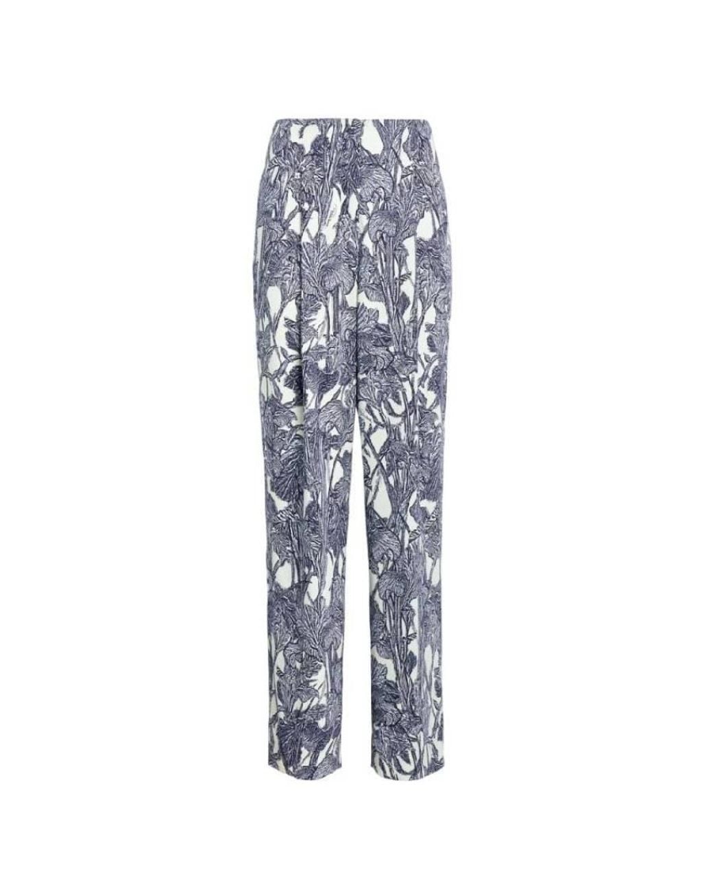 Roberto Cavalli Blue Iris Print Soft Structured Trousers, Brand Size 38 Us for men