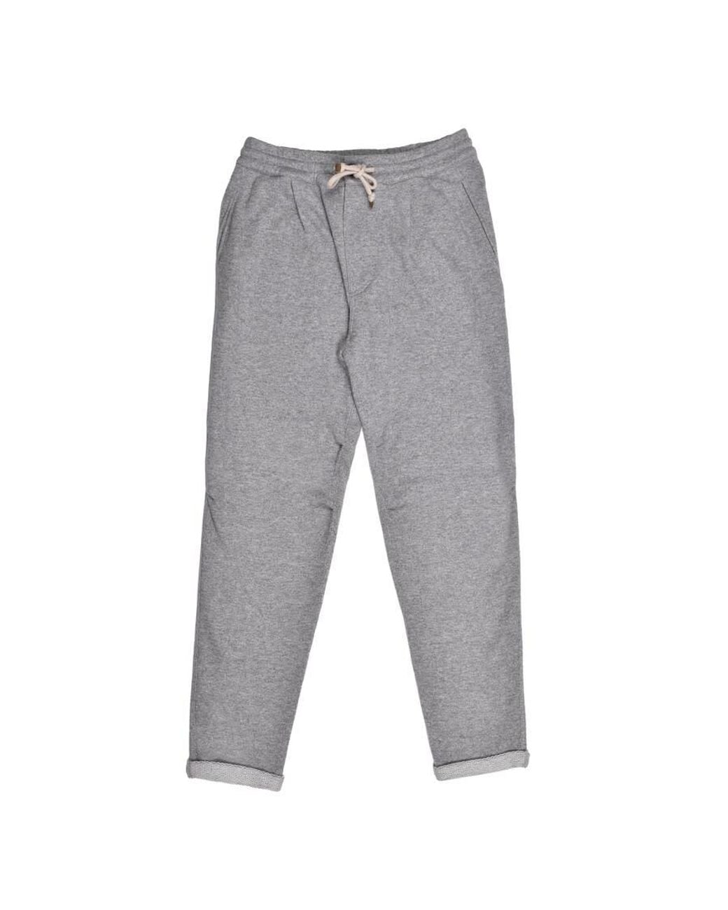Brunello Cucinelli Gray Cashmere Athletic Trousers for men