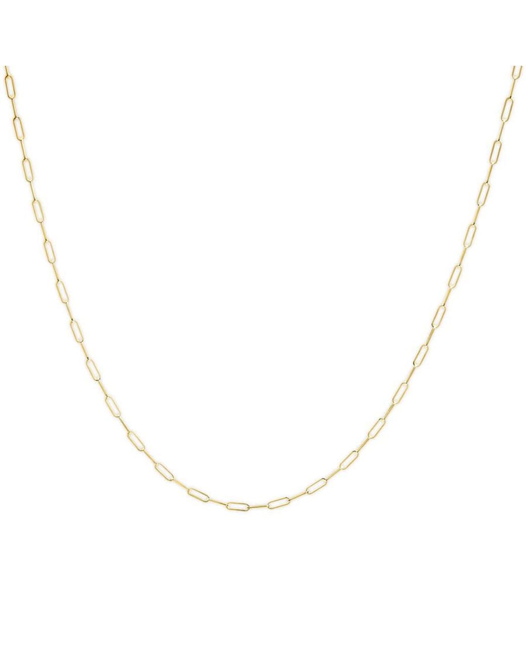 Haus of Brilliance Metallic Solid 14K 2.5Mm Paperclip Chain Necklace 18" Inches