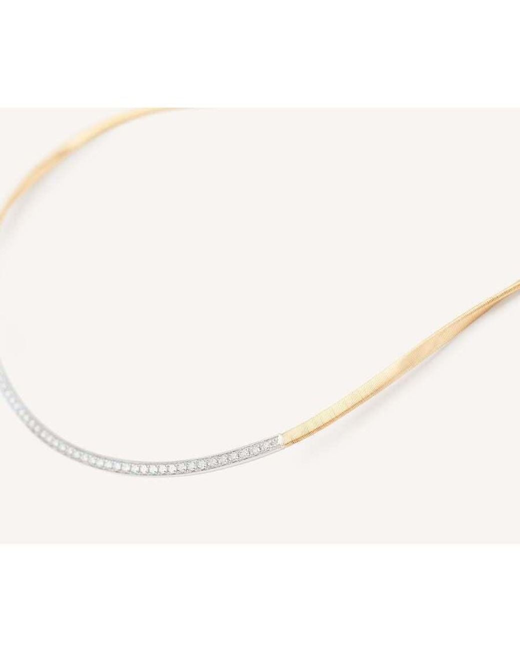 Marco Bicego Natural 18Kt Coil Necklace With Diamond Bar Cg851_B_Yw_M5 for men
