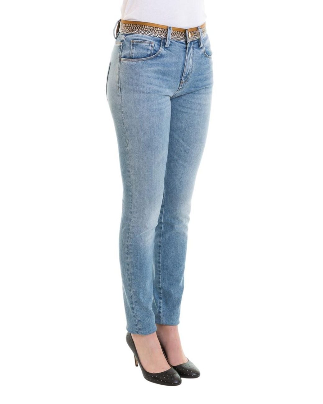 Roberto Cavalli Blue Python Print Belt Denim Jeans, Brand Size 40 Us for men