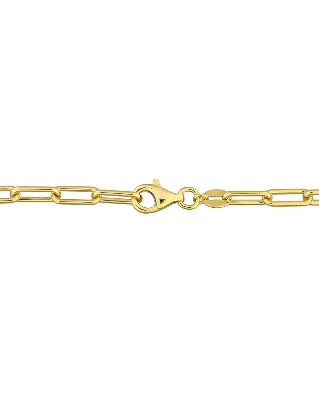 Created Forever Metallic 1Ct Tw Lab-Grown Diamond Puffed Center Paperclip Bracelet for men