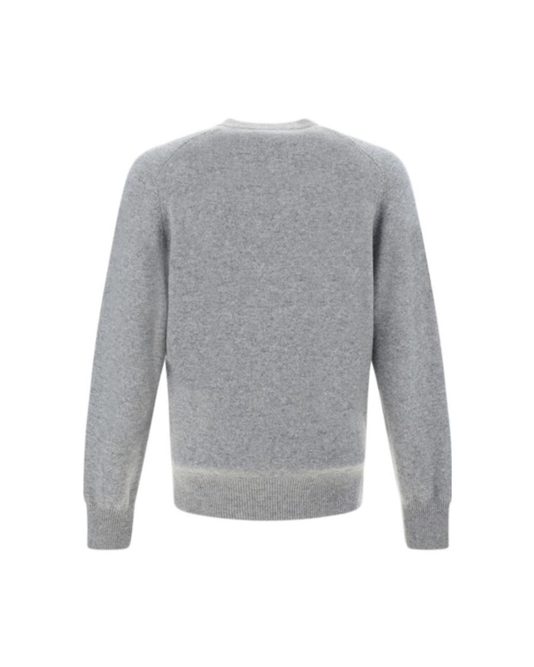 Brunello Cucinelli Gray Light Cashmere V-Neck Sweater, Brand Size 48 (Us for men