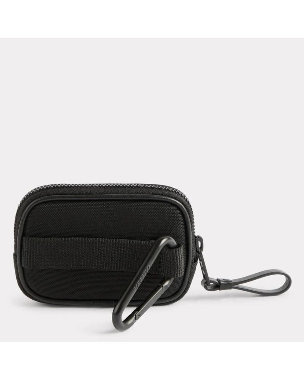 KENZO Black Kommuter Logo Patch Card Holder for men