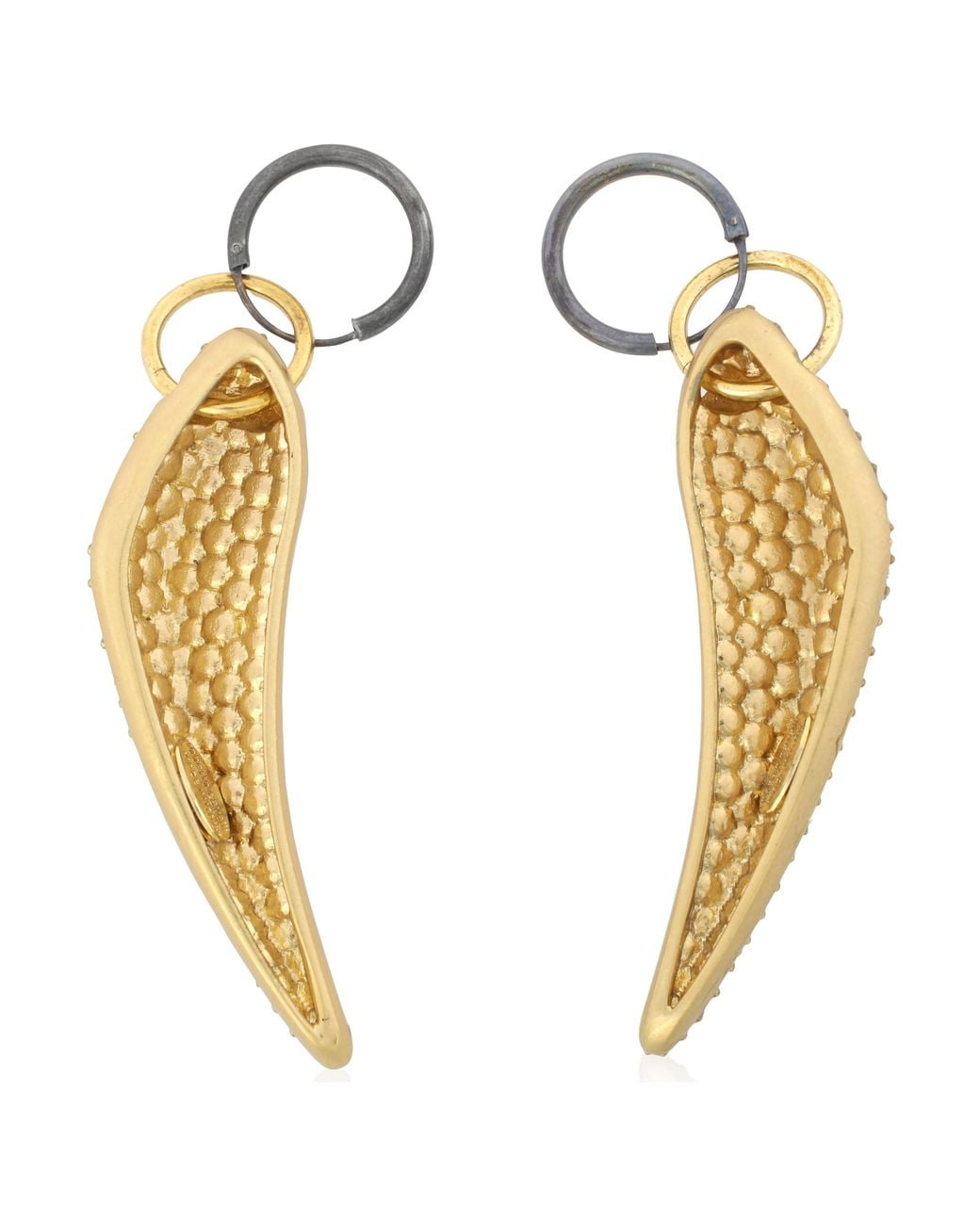 Roberto Cavalli Metallic Tone Crystal Tiger Claw Drop Earrings for men