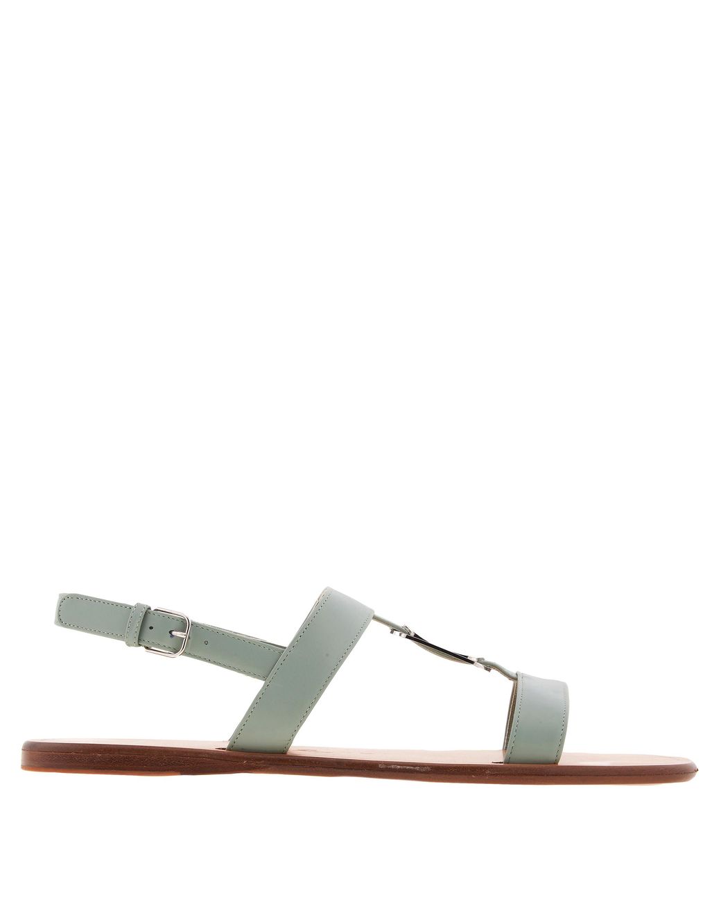 Ferragamo Green Vida Nappa Flat Sandals