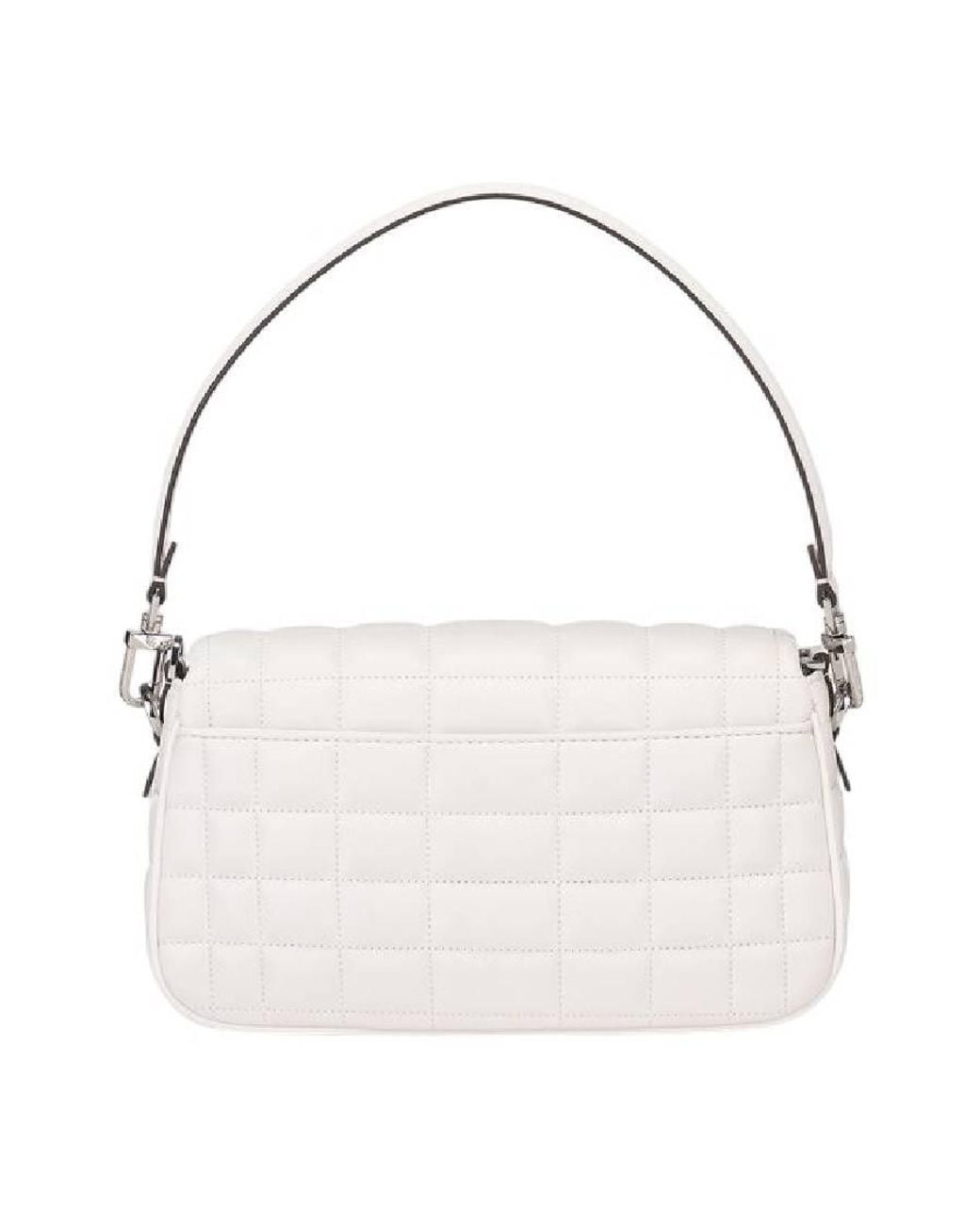 Michael Kors White Chain Strap Logo Detailed Shoulder Bag