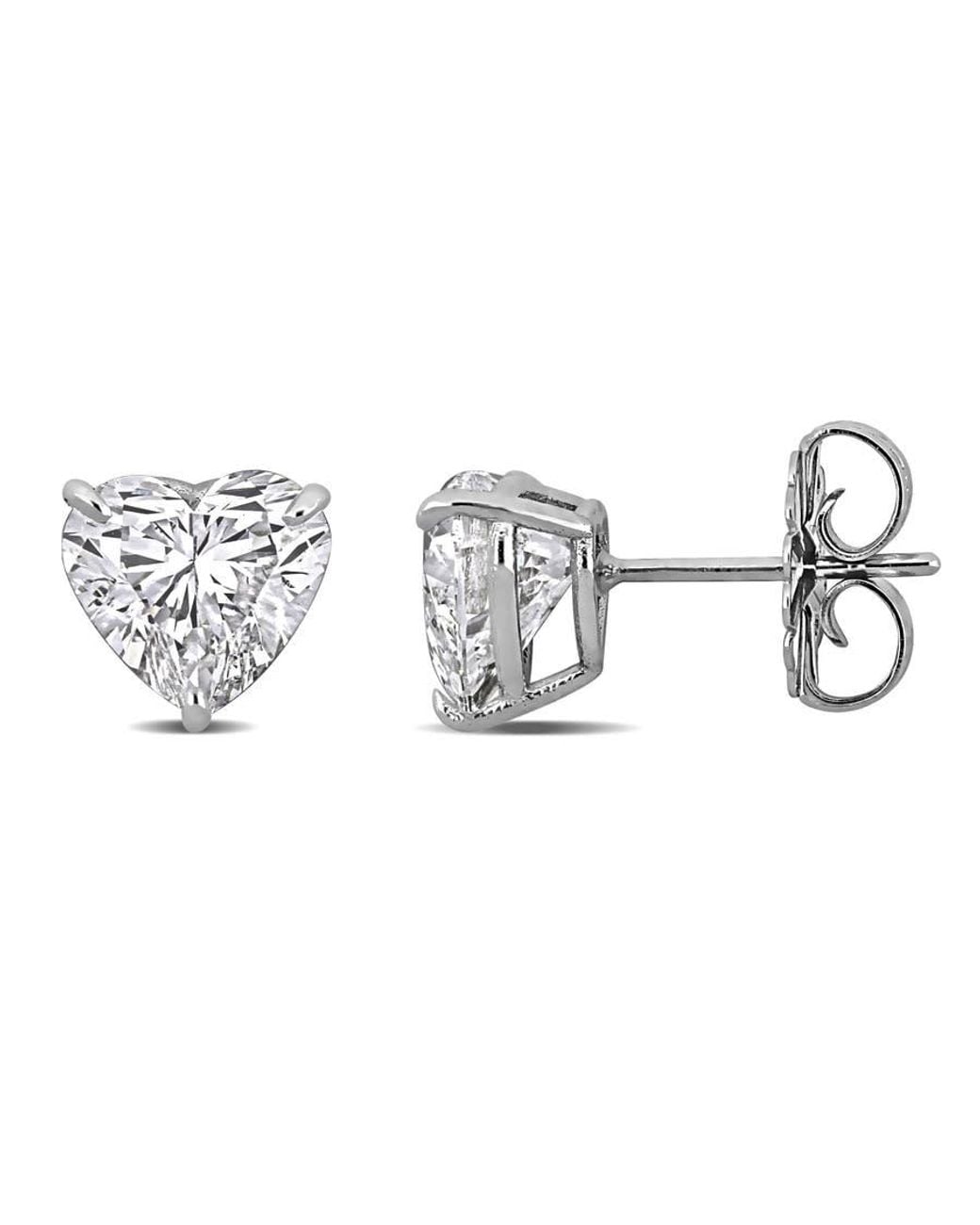 Created Forever Metallic 3 Ct Tw Lab Grown Heart Diamond Tw Stud Earrings 14K F Vs1 (Igi Certified) for men