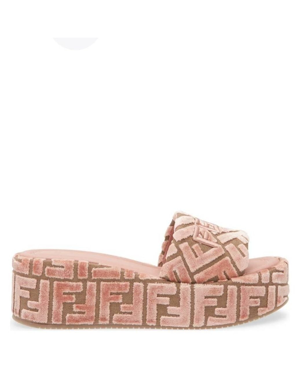 Fendi Pink Sunshine Flatform Wide-Band Slides, Brand Size 38 Us for men