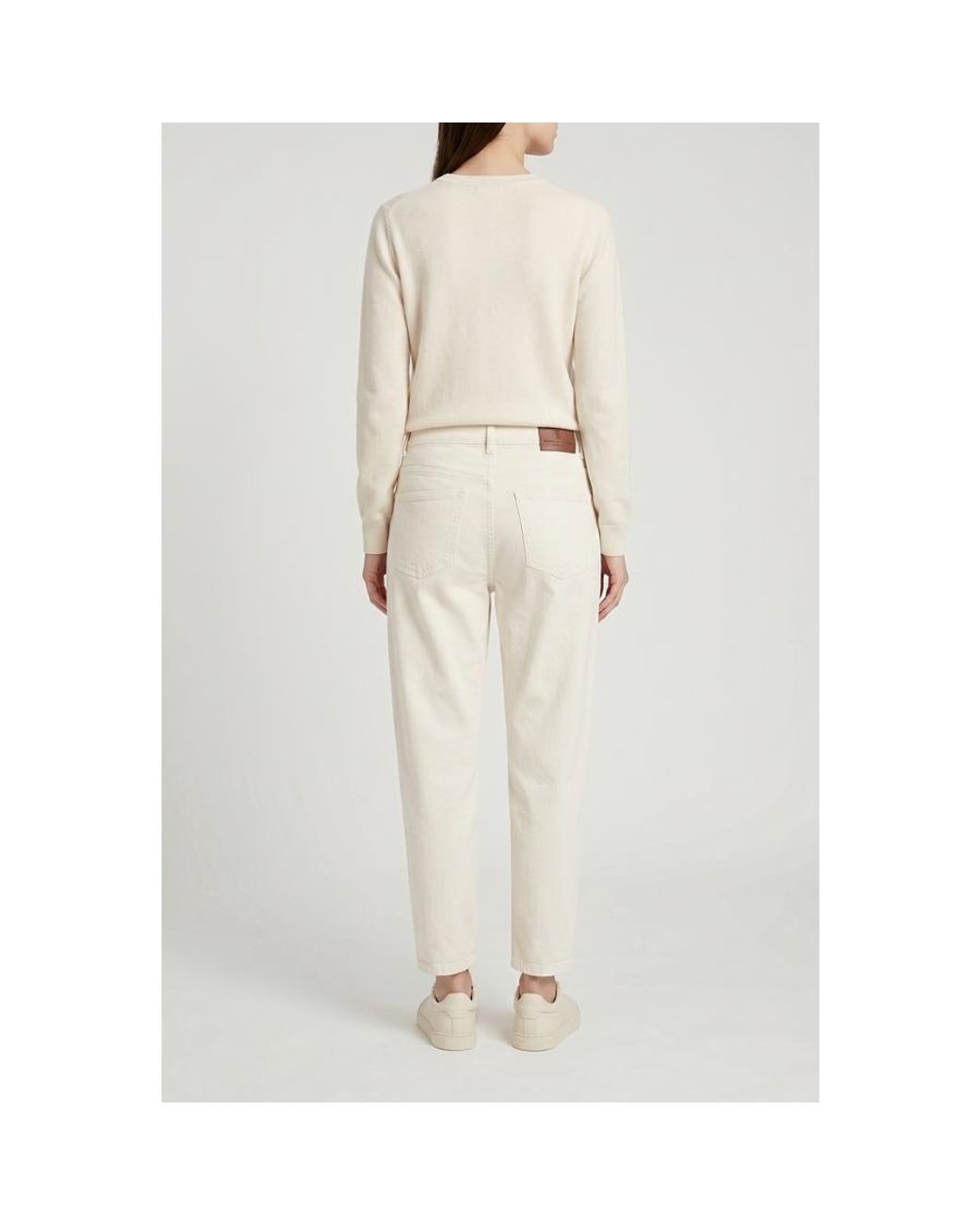 Brunello Cucinelli White Off Relaxed Cotton Trousers, Brand Size 44 (Us for men