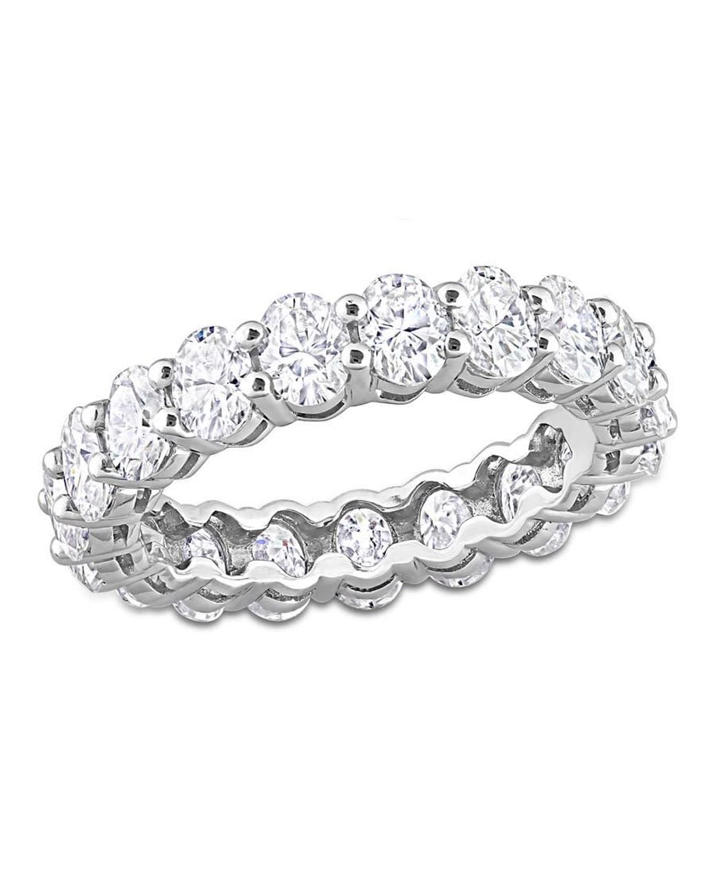 Amour Metallic Oval Cut Created Moissanite Eternity Ring for men