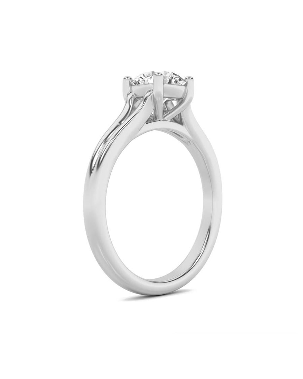 Mure And Co White 1Ctw Round Shaped Lab Grown Diamond (F/Vs) Split Shank Solitaire Engagement Ring for men