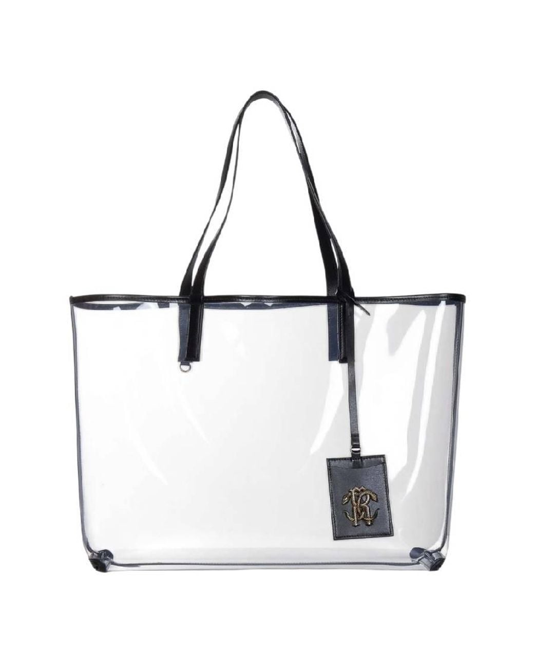 Roberto Cavalli Metallic Transparent Pvc Shopping Bag for men