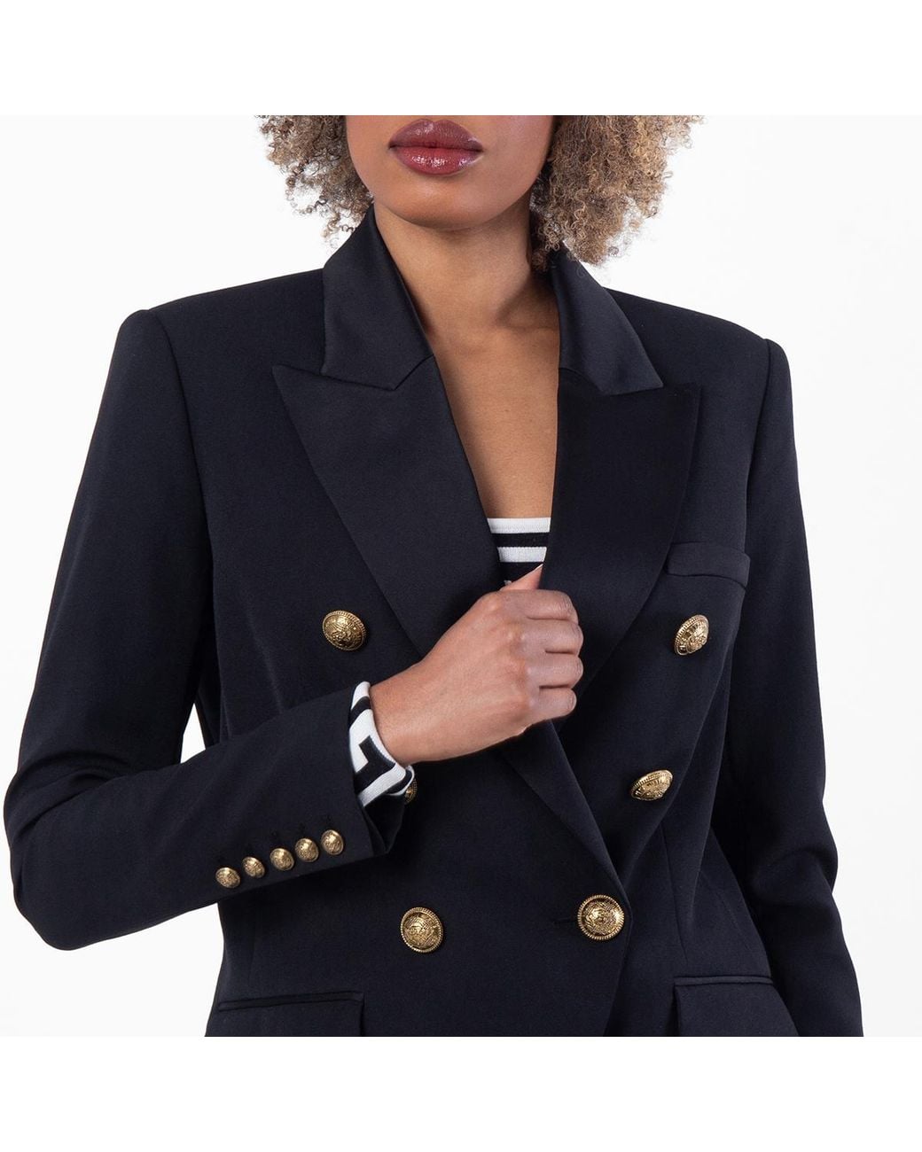 Balmain Blue Double-Breasted Blazer, Brand Size 34 Us for men