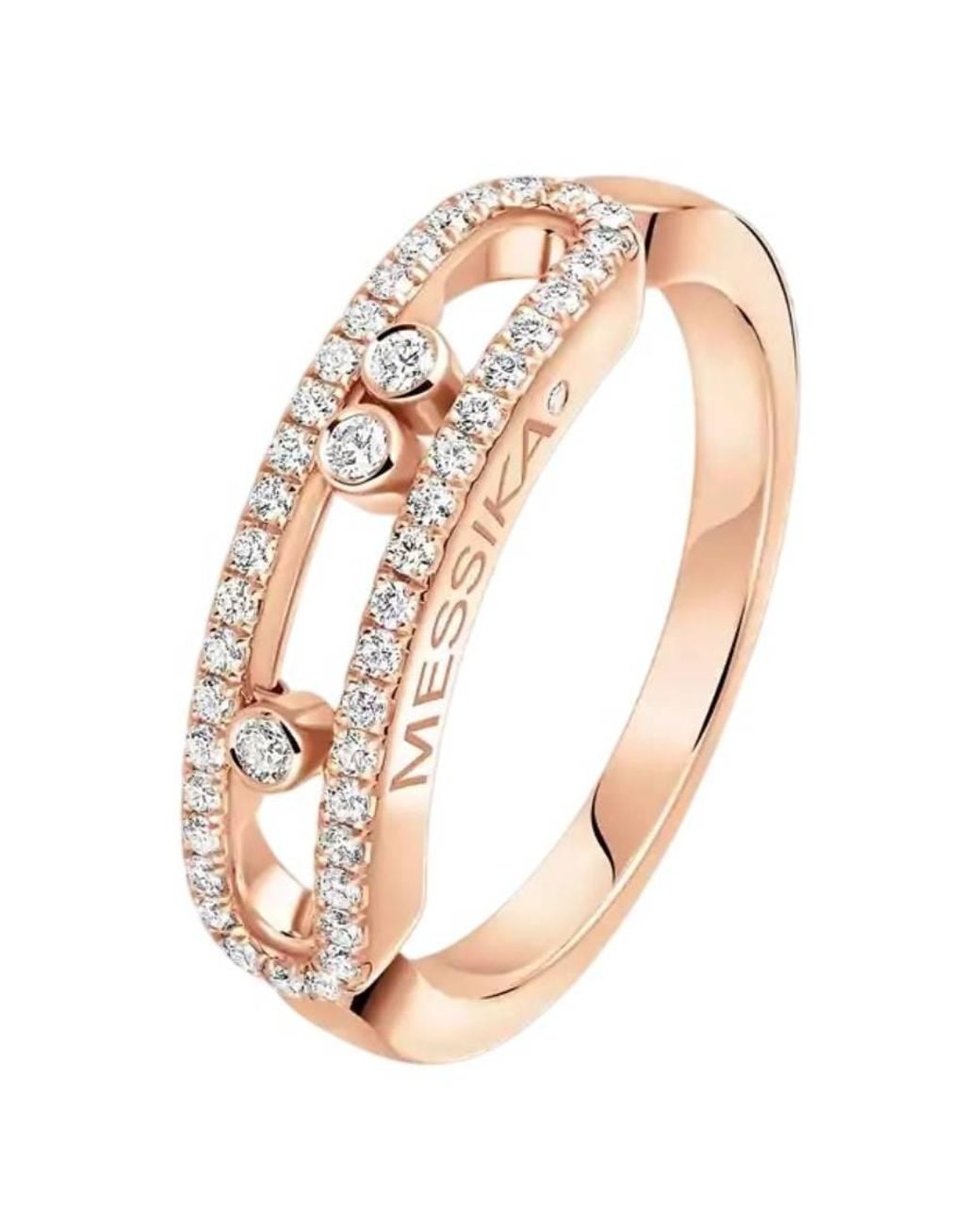 Messika Pink Baby Move Pave 18K Rose Ring for men
