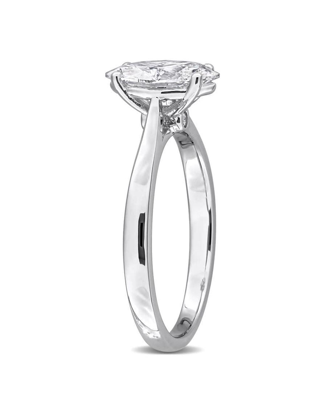 Created Forever Metallic 1Ct Tgw Marquise And Round-Cut Lab Grown Diamond Engagement Ring for men