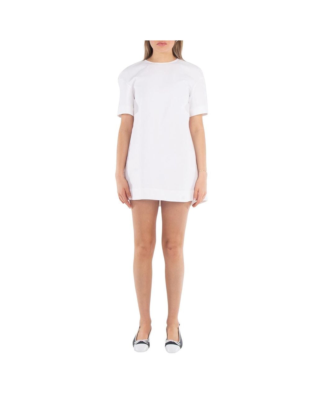 Marni White Cocoon Cady Mini Dress
