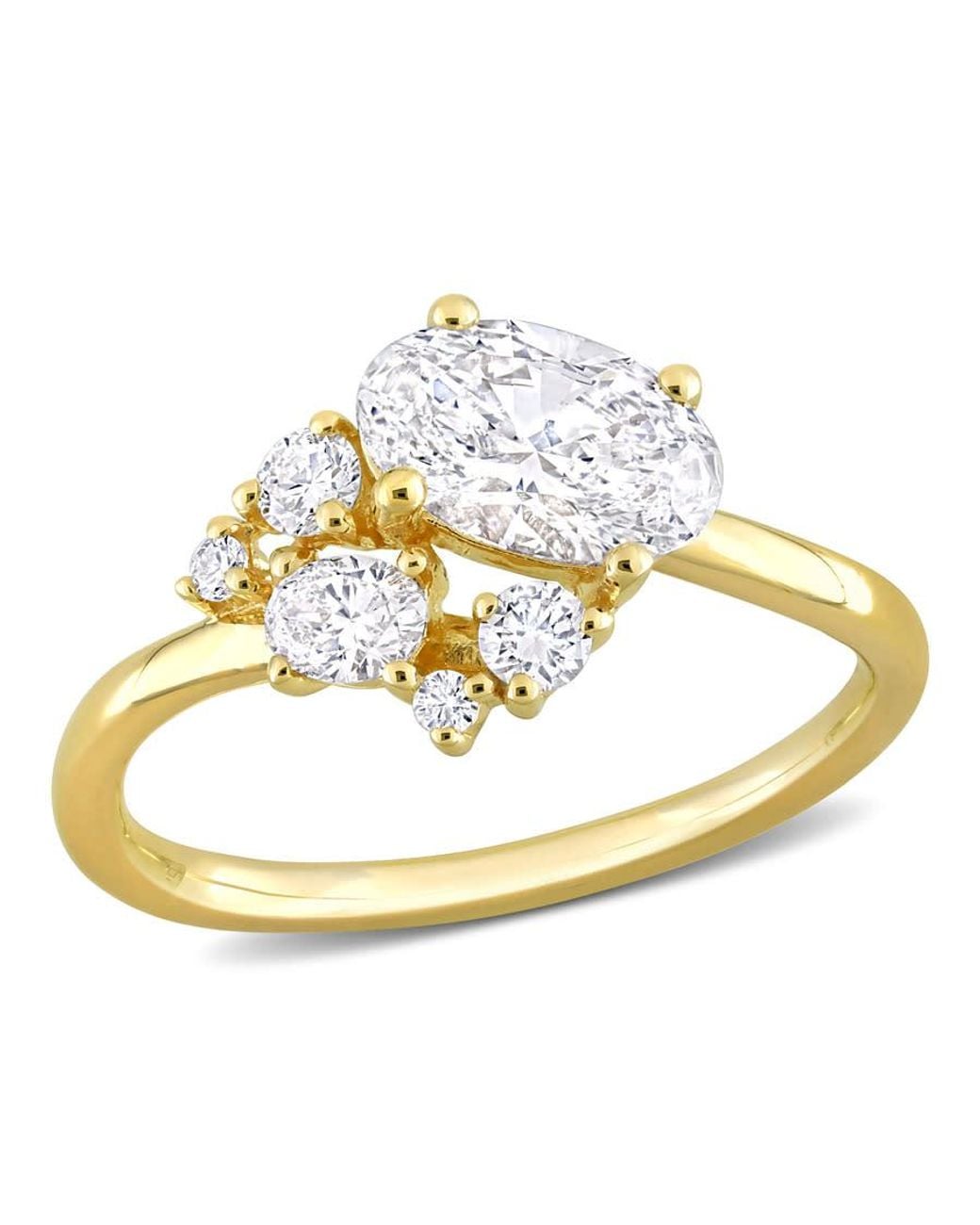 Created Forever Metallic 1 1/3 Ct Tw Oval & Round Lab Created Diamond Ring for men
