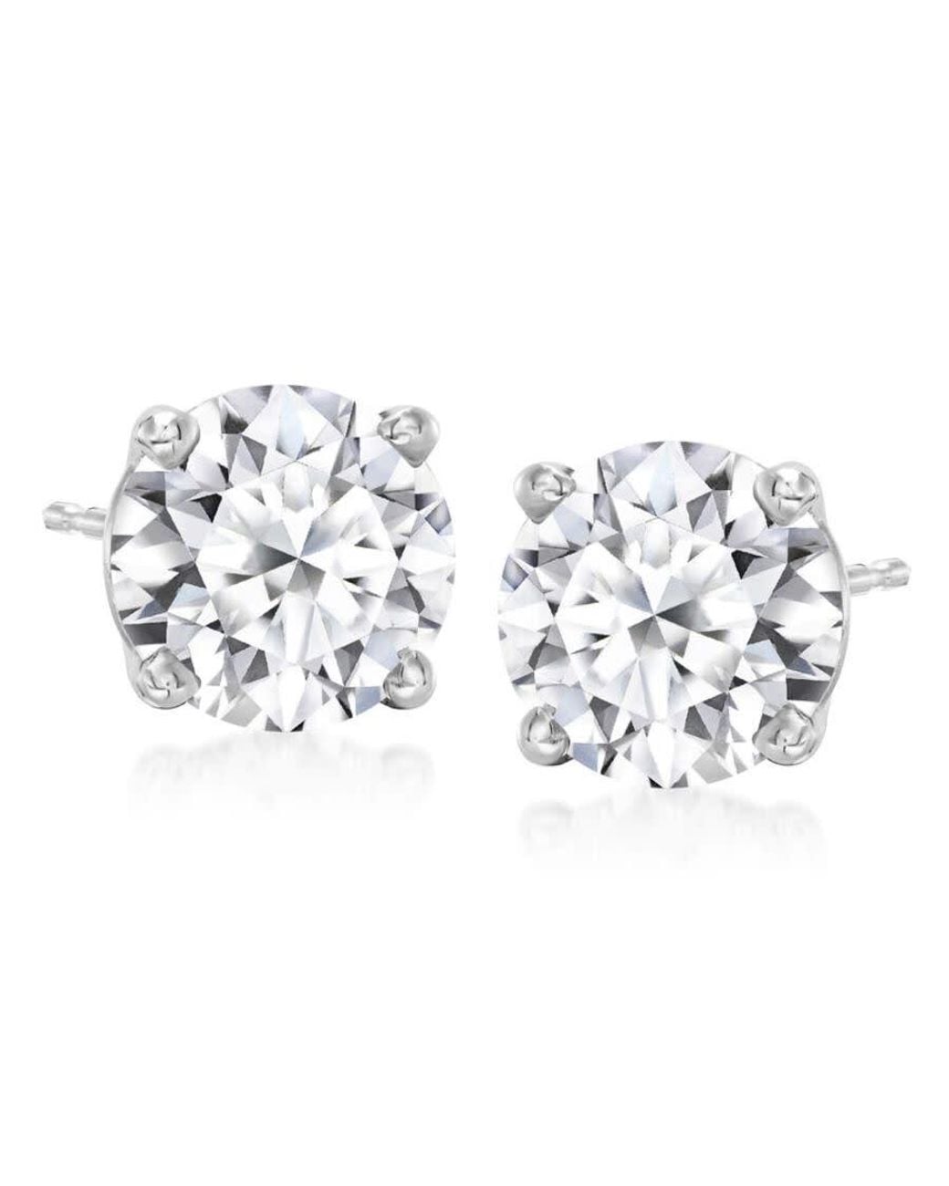Brilliant Diamond Metallic 3.50 Carat Round Cut Lab Grown Diamond Stud Earrings for men
