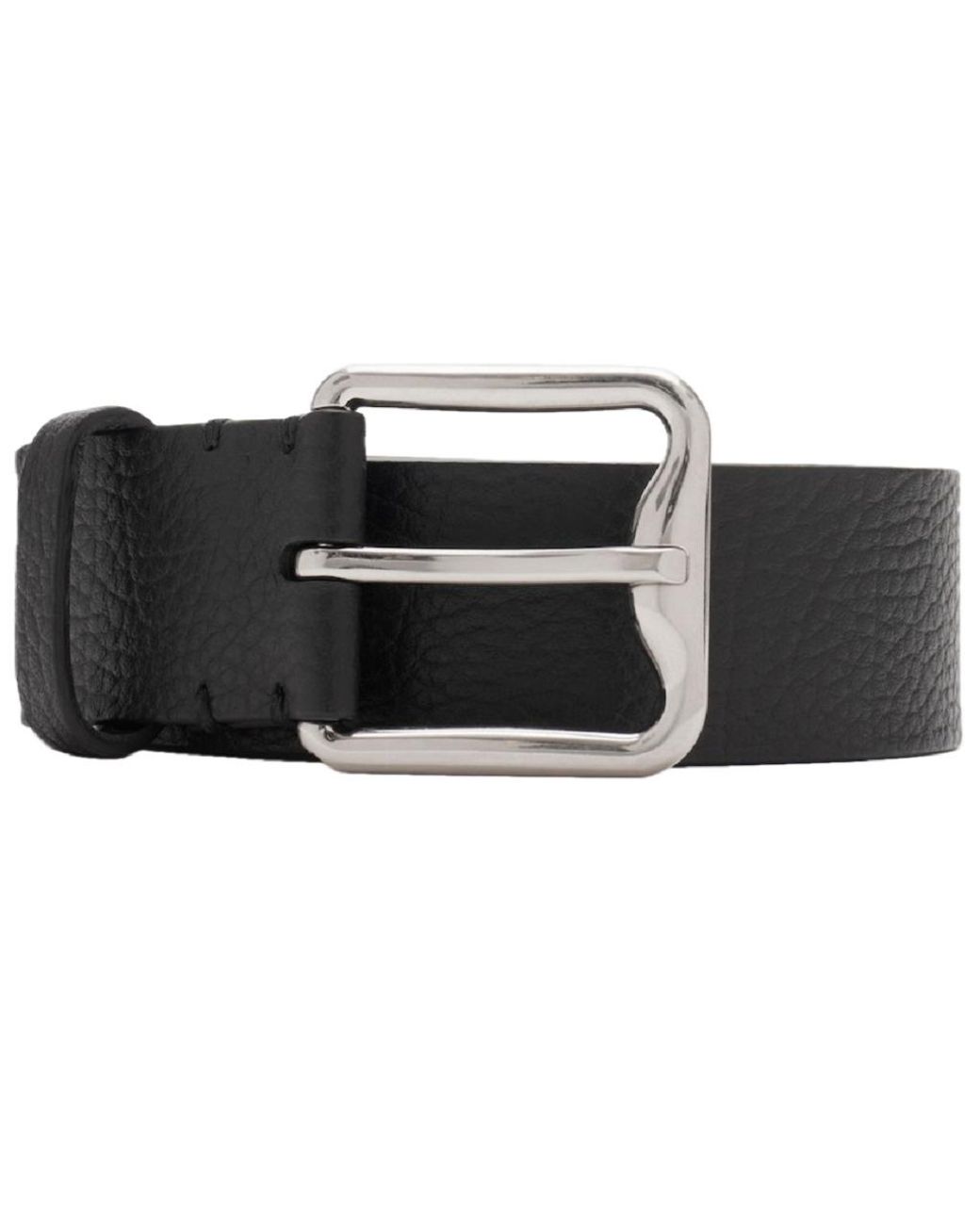 Burberry Black B Buckle Shield Leather Belt for men