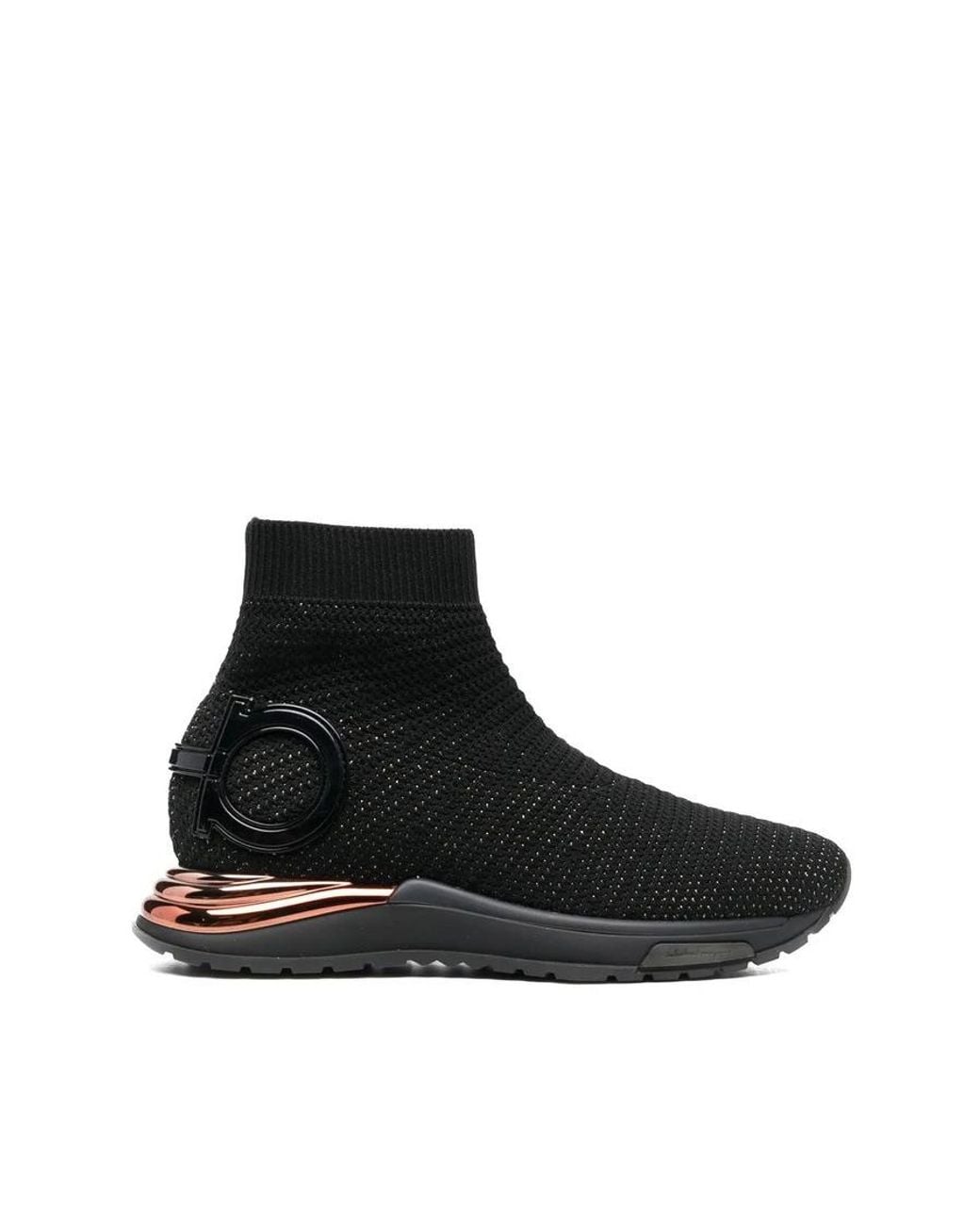 Ferragamo Black Ladies Sneakers, Us