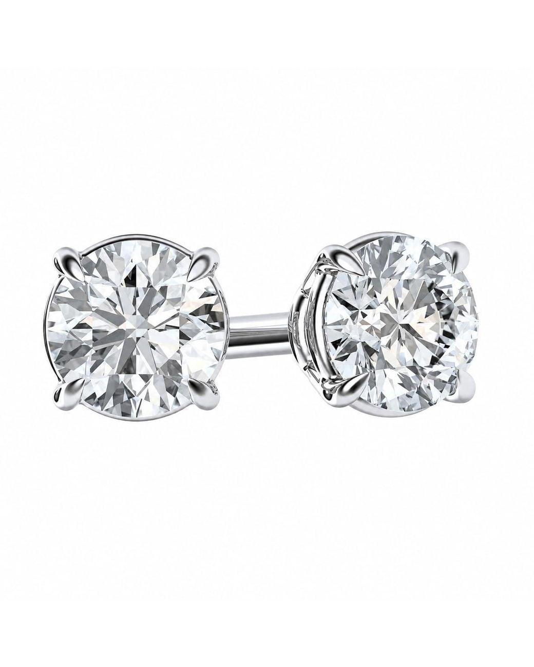 Brilliant Diamond Metallic 1/3 Carat Round Lab Grown Diamond Stud Earrings for men