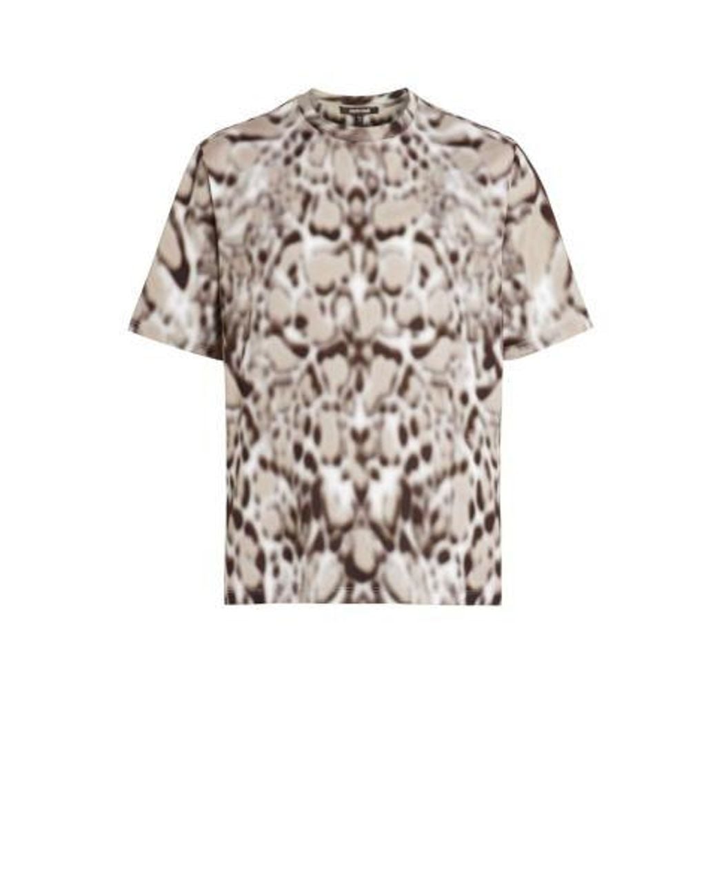 Roberto Cavalli White Animal Print Cotton T-Shirt for men