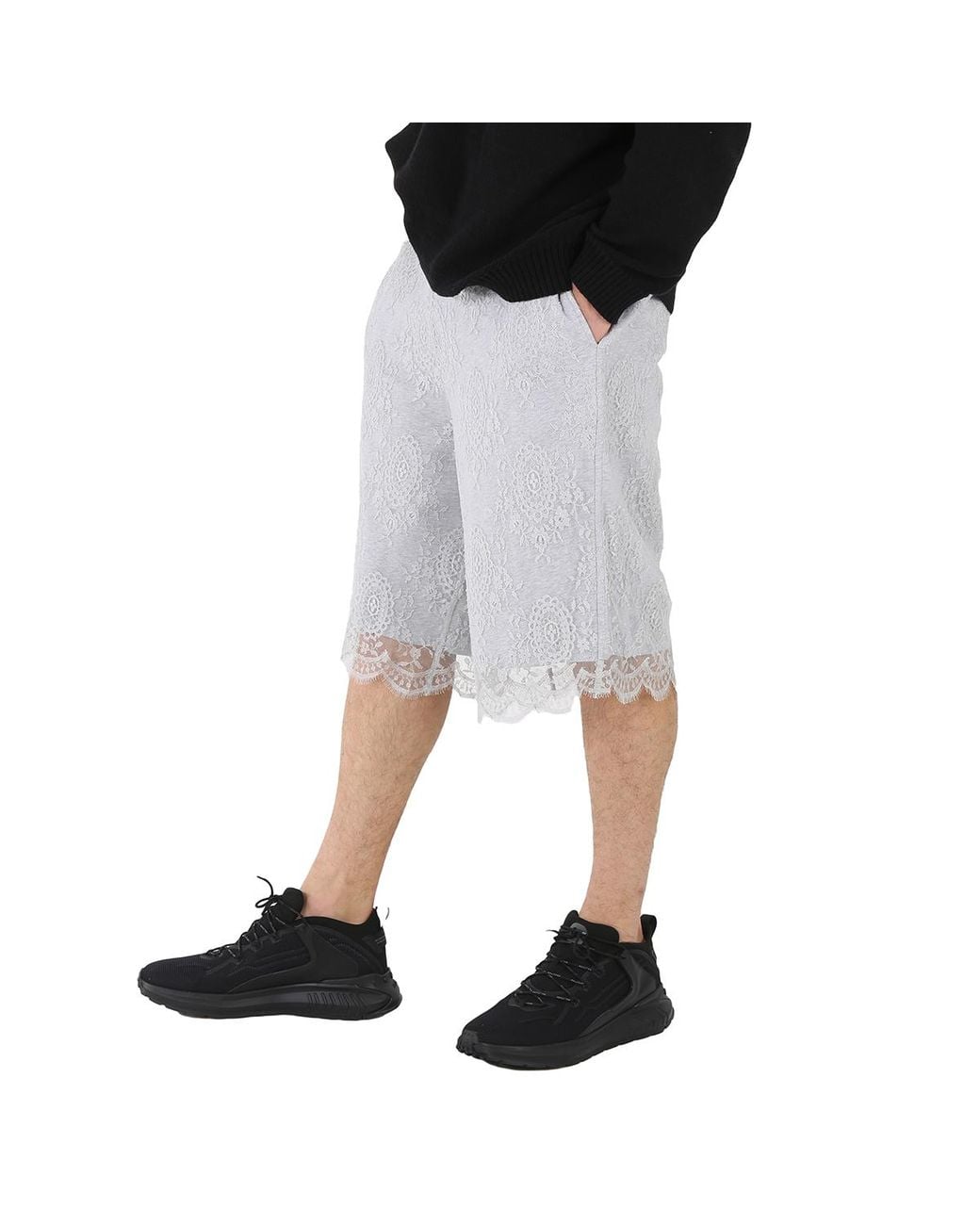 Burberry Gray Light Pebble Chantilly Drawcoard Shorts for men