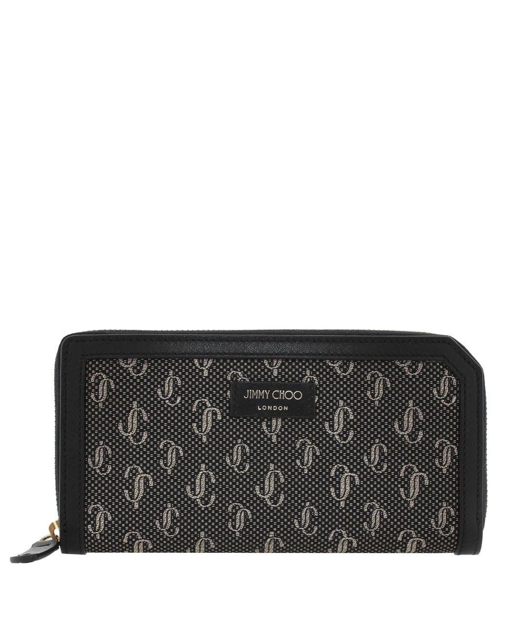 Jimmy Choo Black Carnaby/S Logo Jacquard Long Wallet for men