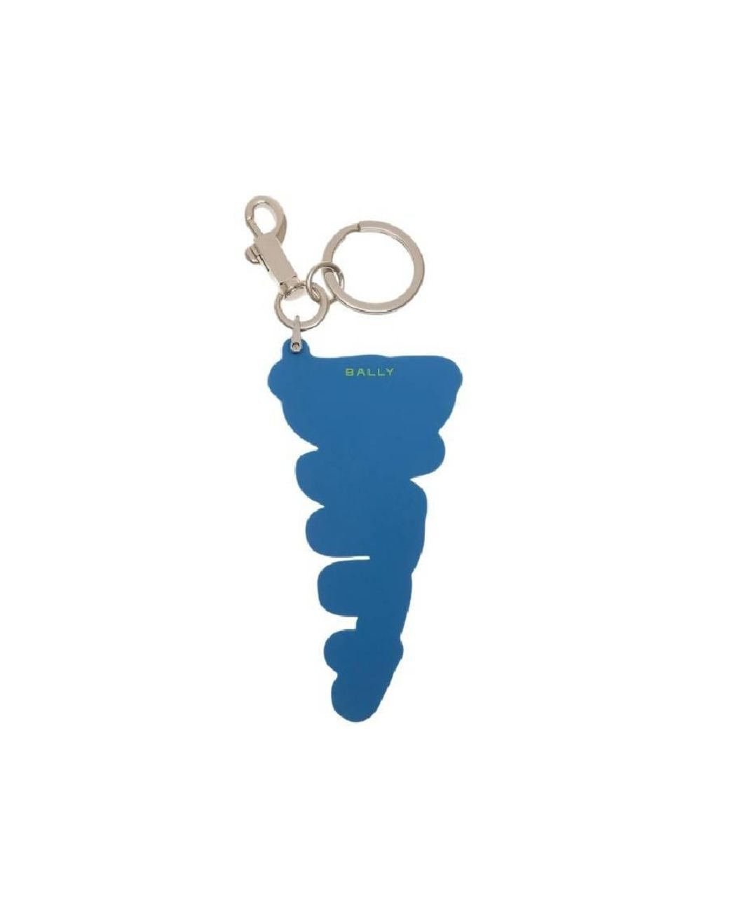 Bally Green Silicone And Metal Pennant Keyring for men