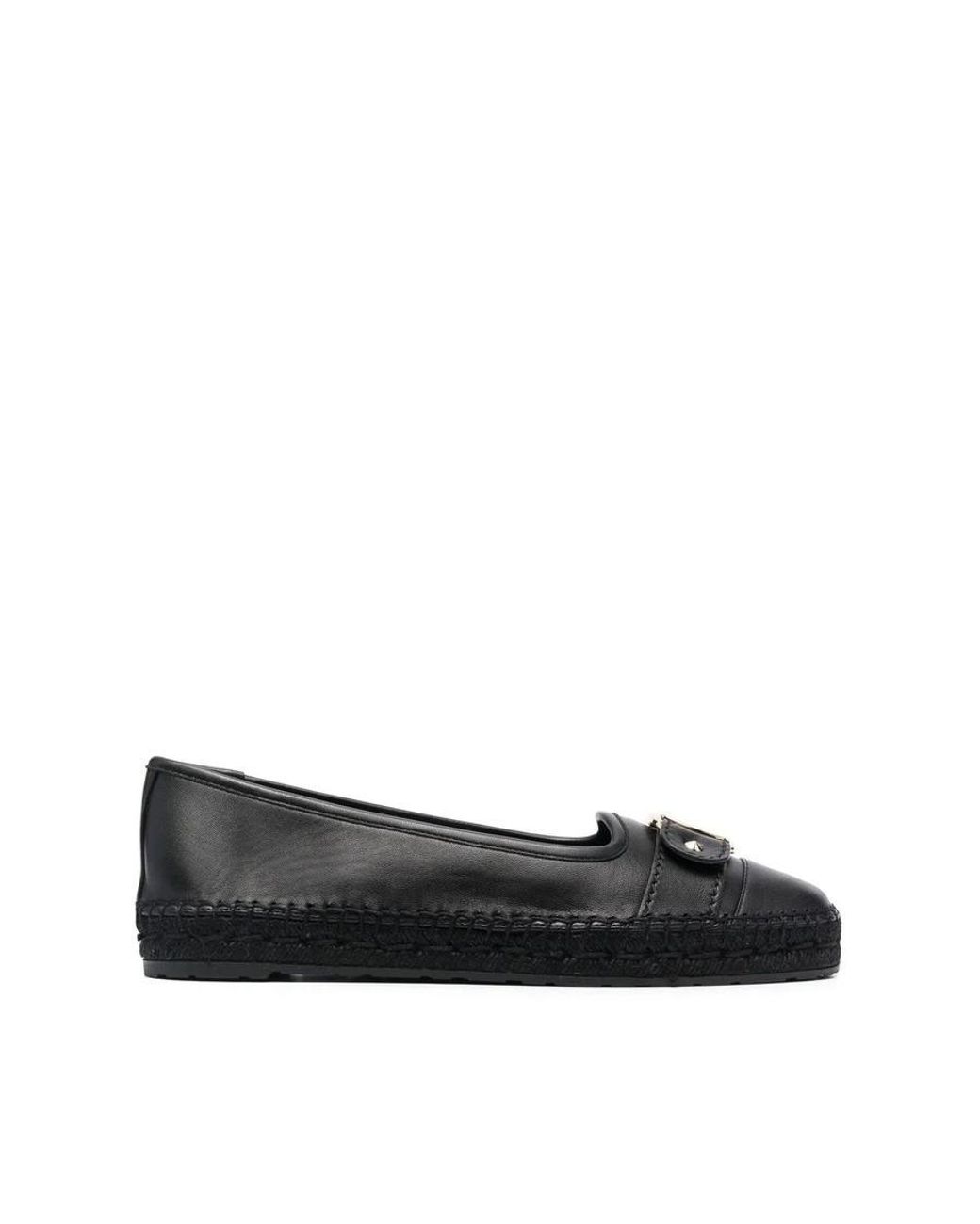 Ferragamo Black Vara Buckle-Detail Espadrilles