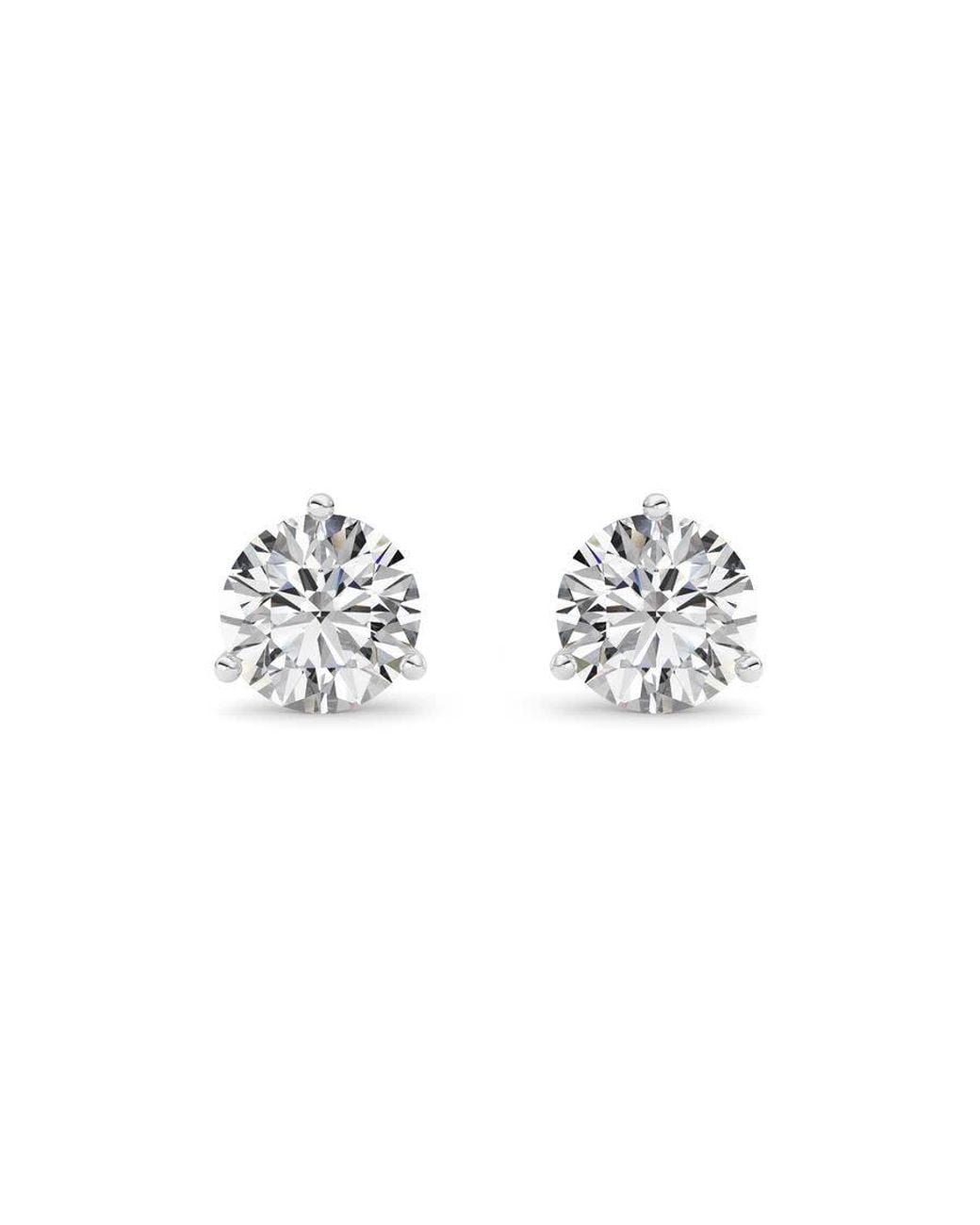 Mure And Co Metallic 3Ctw Round Shaped Lab Grown Diamond (F/Vs) Stud Earrings for men