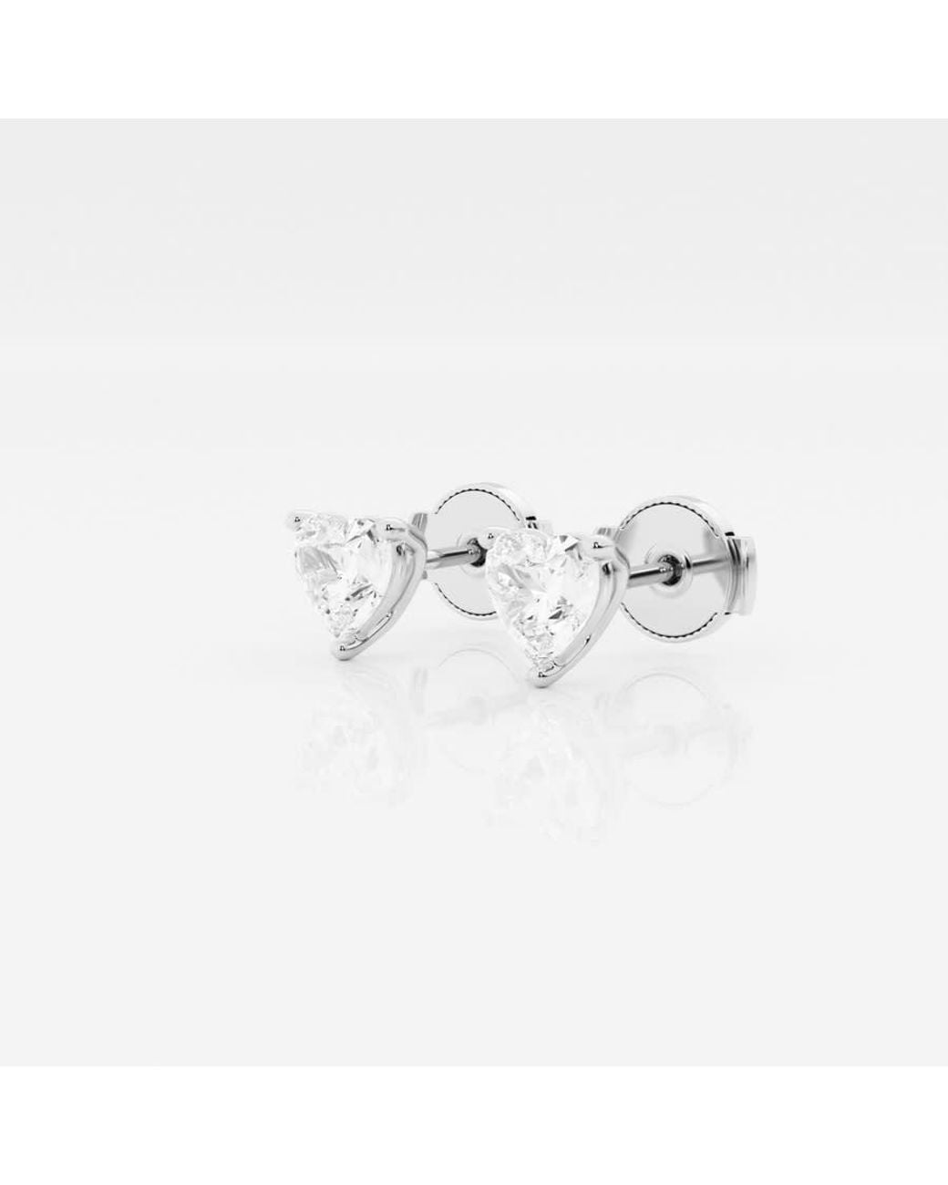 Brilliant Diamond White 0.99 Carat Heart Cut Lab Grown Diamond Stud Earrings for men