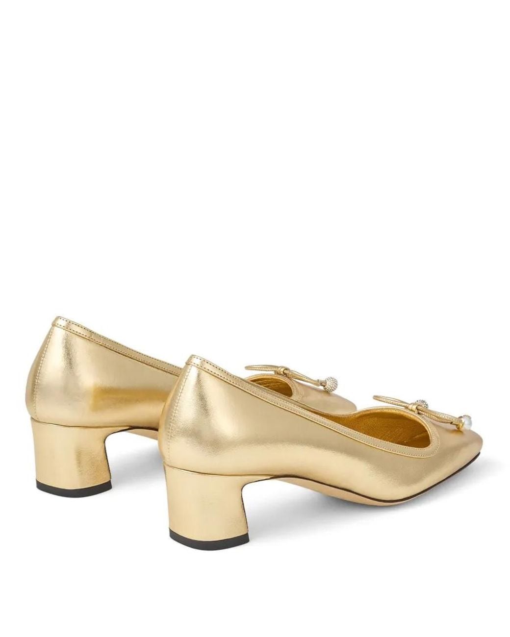 Jimmy Choo Natural Elme 45 Latte Nappa Leather Pumps